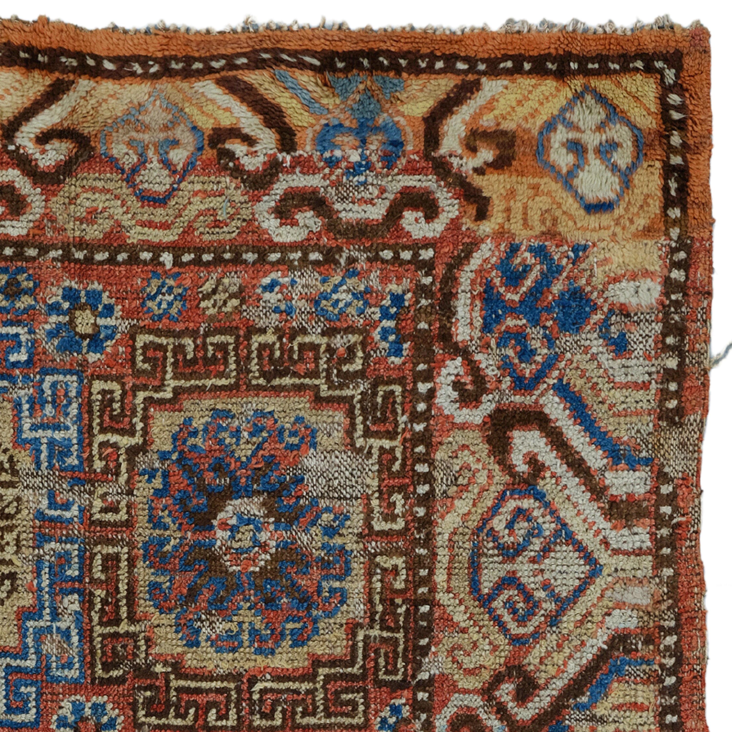 Antique Khotan Rug - 19th Century Khotan Rug, Handwoven Rug, Antique Rug In Good Condition For Sale In Sultanahmet, 34