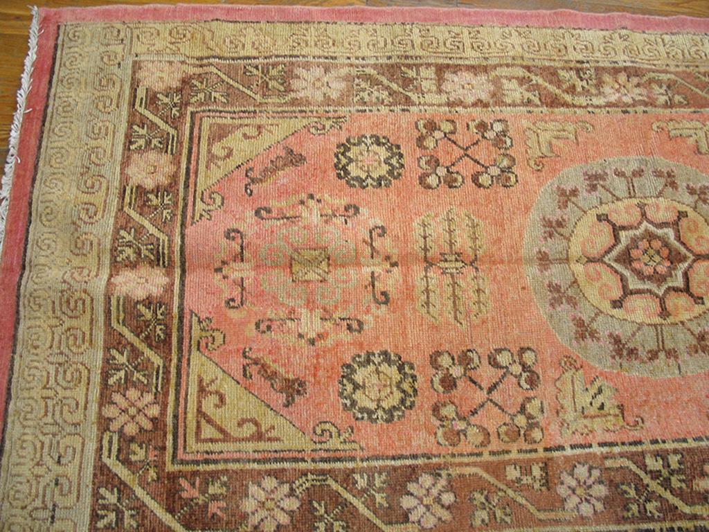 Hand-Knotted Early 20th Century Central Asian Khotan Rug ( 4'2