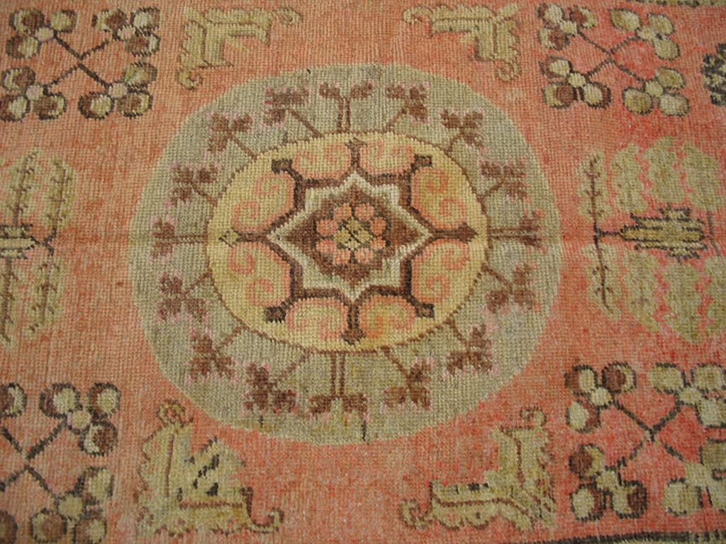 Wool Early 20th Century Central Asian Khotan Rug ( 4'2