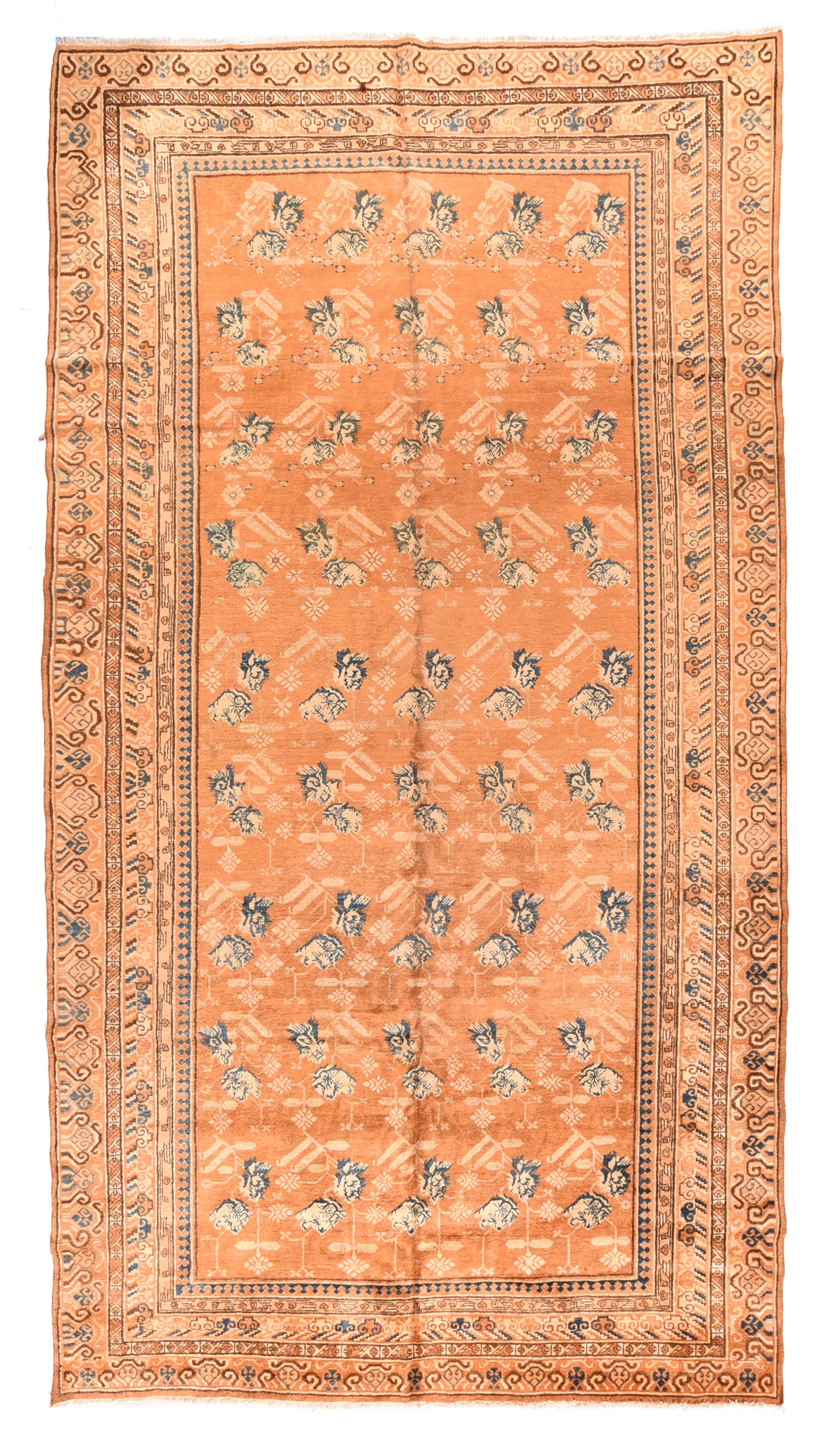 Turkmène Tapis antique Khotan 7'6 x 13'0 en vente