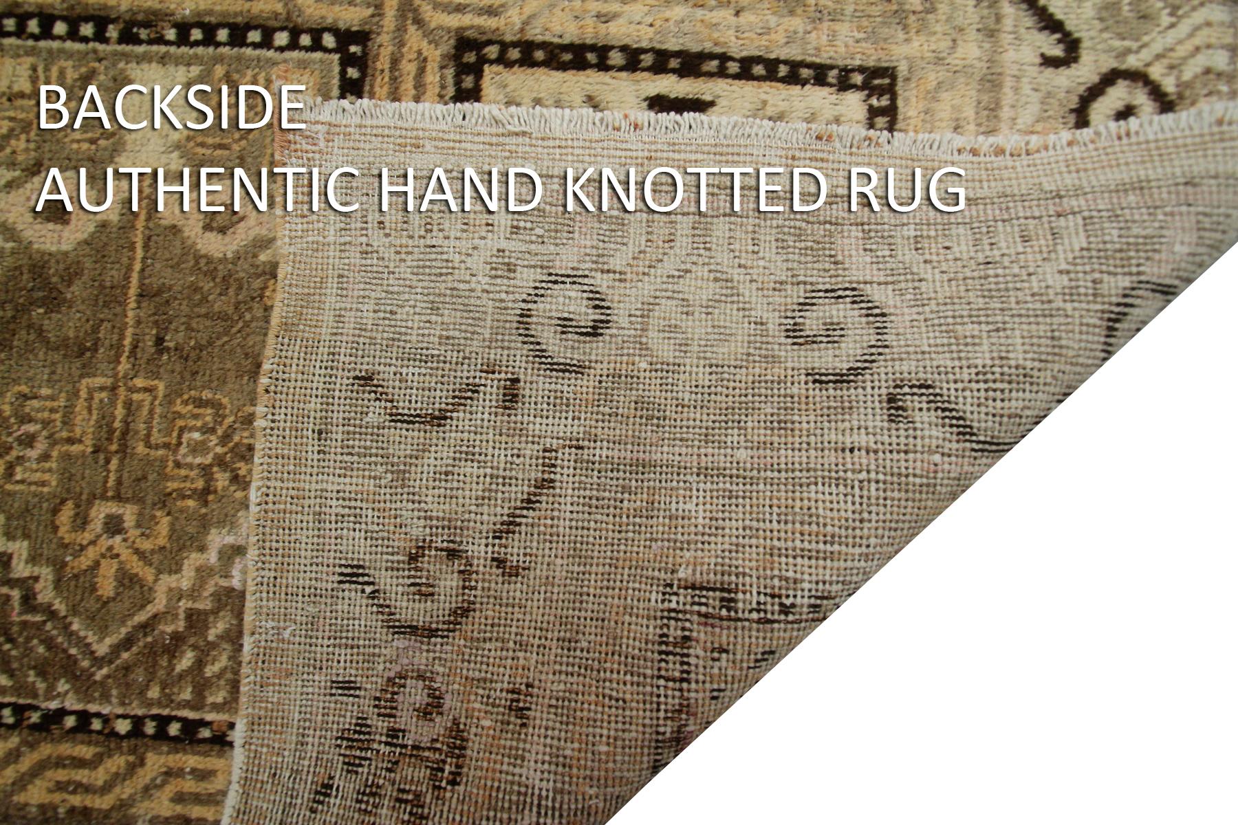Antique Khotan Rug Antique Samarkand Rug Geometric Turkestan 1890 Beige For Sale 3