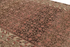 Antique Khotan Rug Beige Brown and Red Pomegranate Pattern by Rug & Kilim