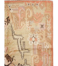 Antique Khotan Rug, Cotton & Wool, Geometric Design, Circa 1930
