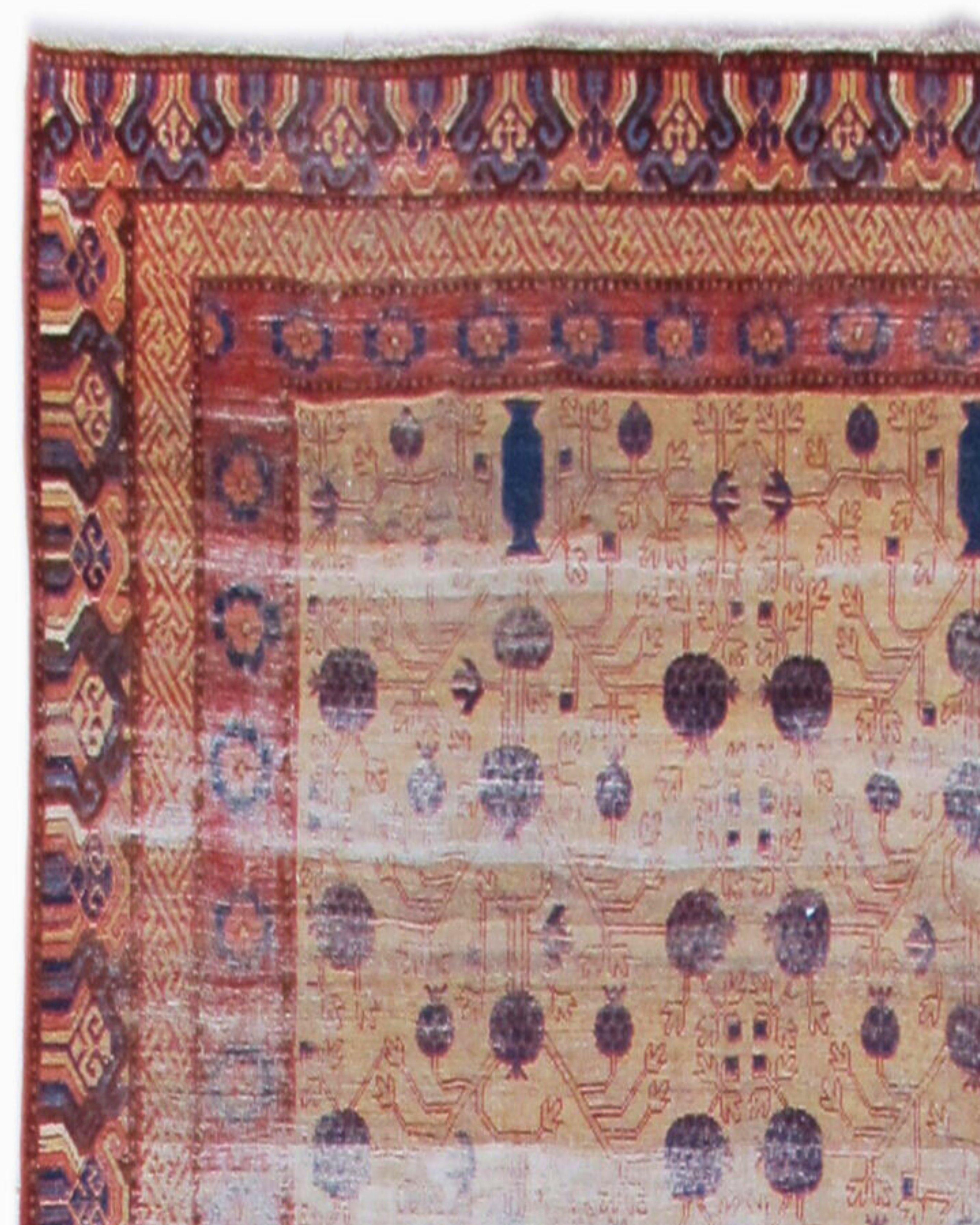 East Turkestani Antique Khotan Rug, Early 19th Century For Sale