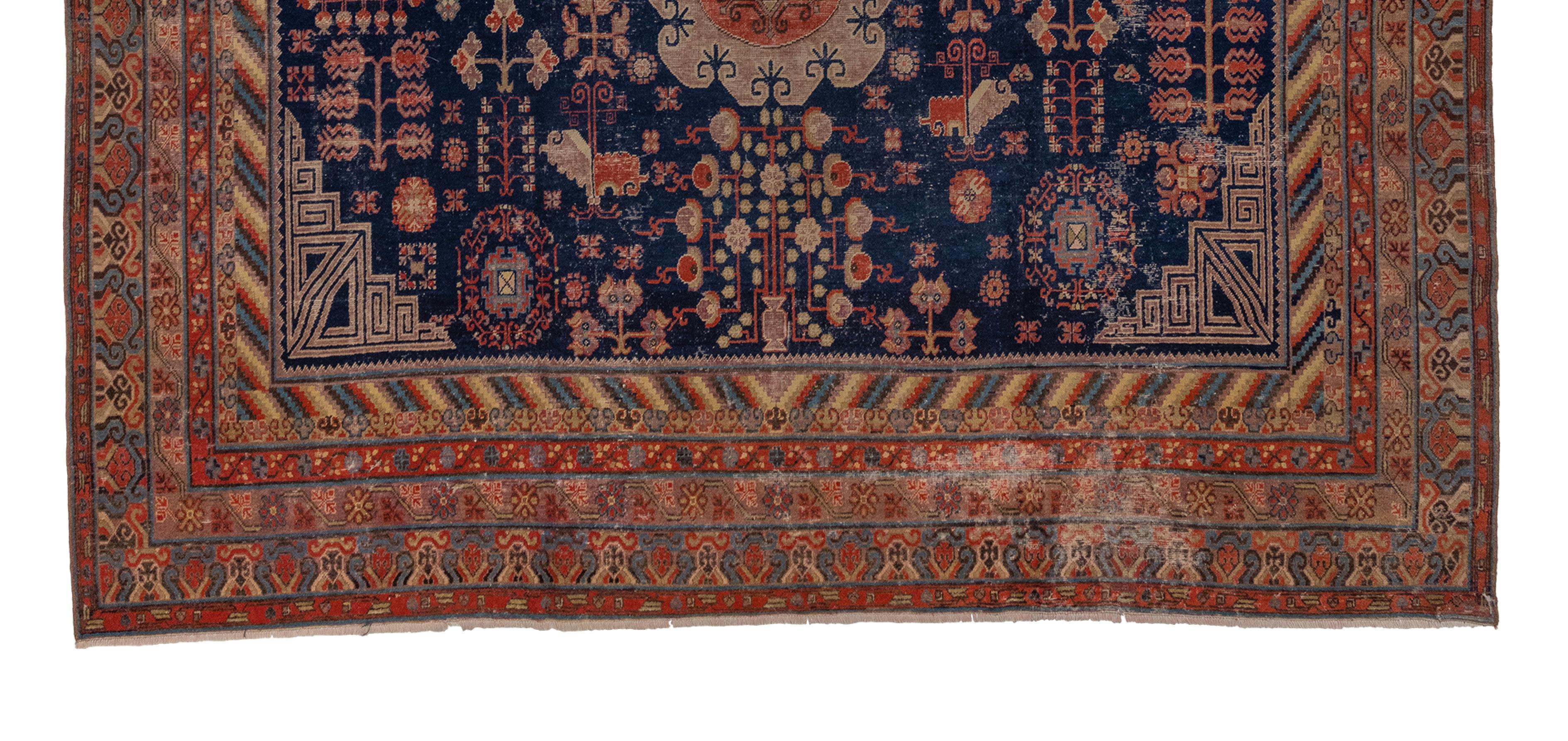 Turkestan Antique Khotan Rug For Sale