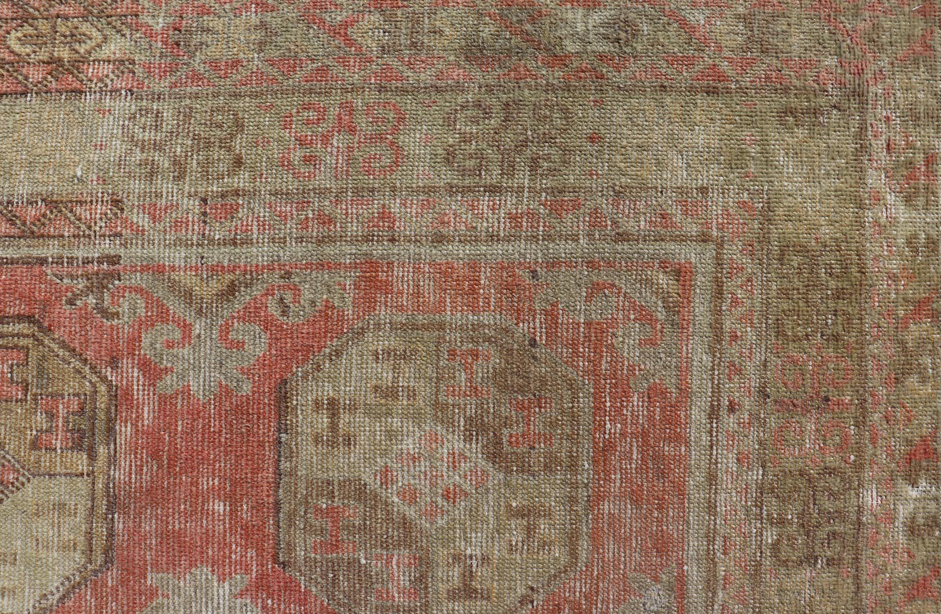 Antique Khotan Rug with Repeating Medallion Design by Keivan Woven Arts  In Good Condition For Sale In Atlanta, GA
