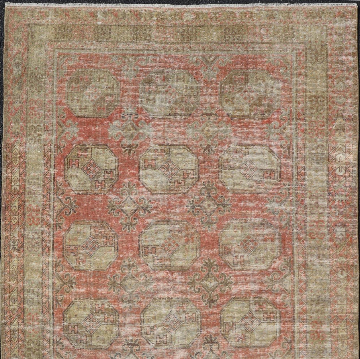 20th Century Antique Khotan Rug with Repeating Medallion Design by Keivan Woven Arts  For Sale