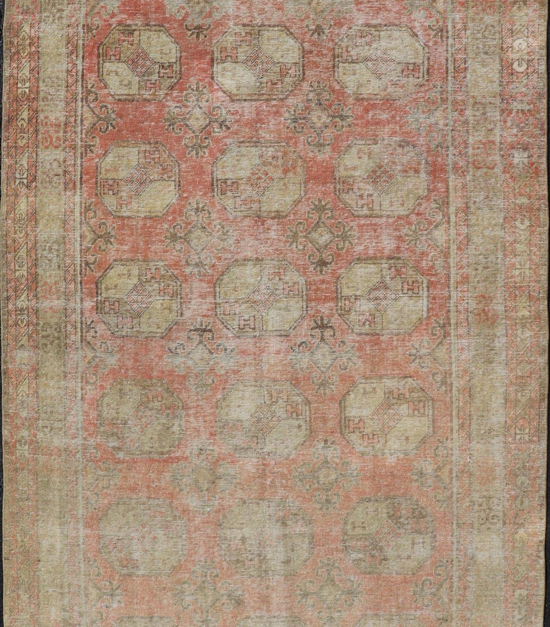 Wool Antique Khotan Rug with Repeating Medallion Design by Keivan Woven Arts  For Sale