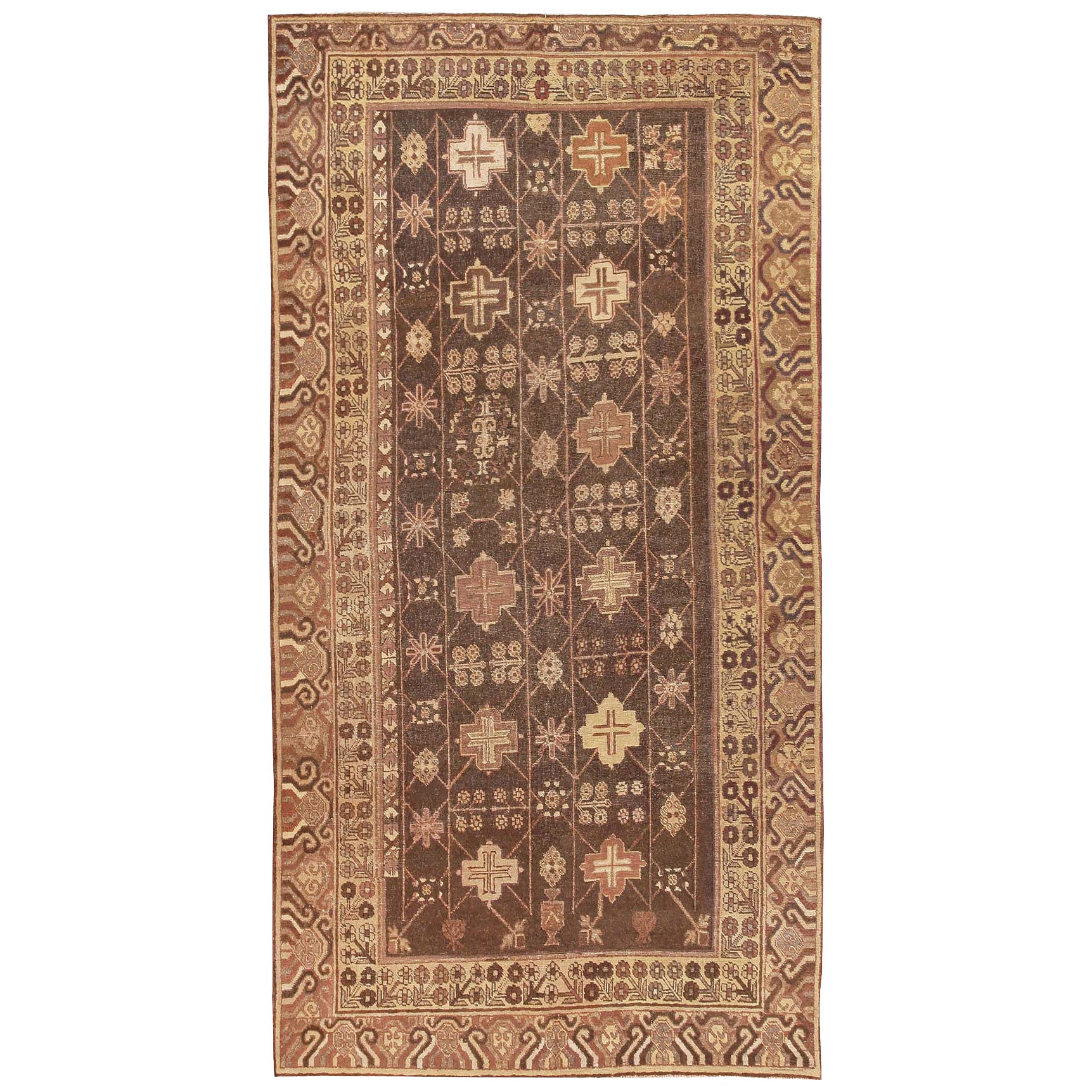 Tappeto Khotan antico. Dimensioni: 5 ft 1 in x 10 ft 3 in
