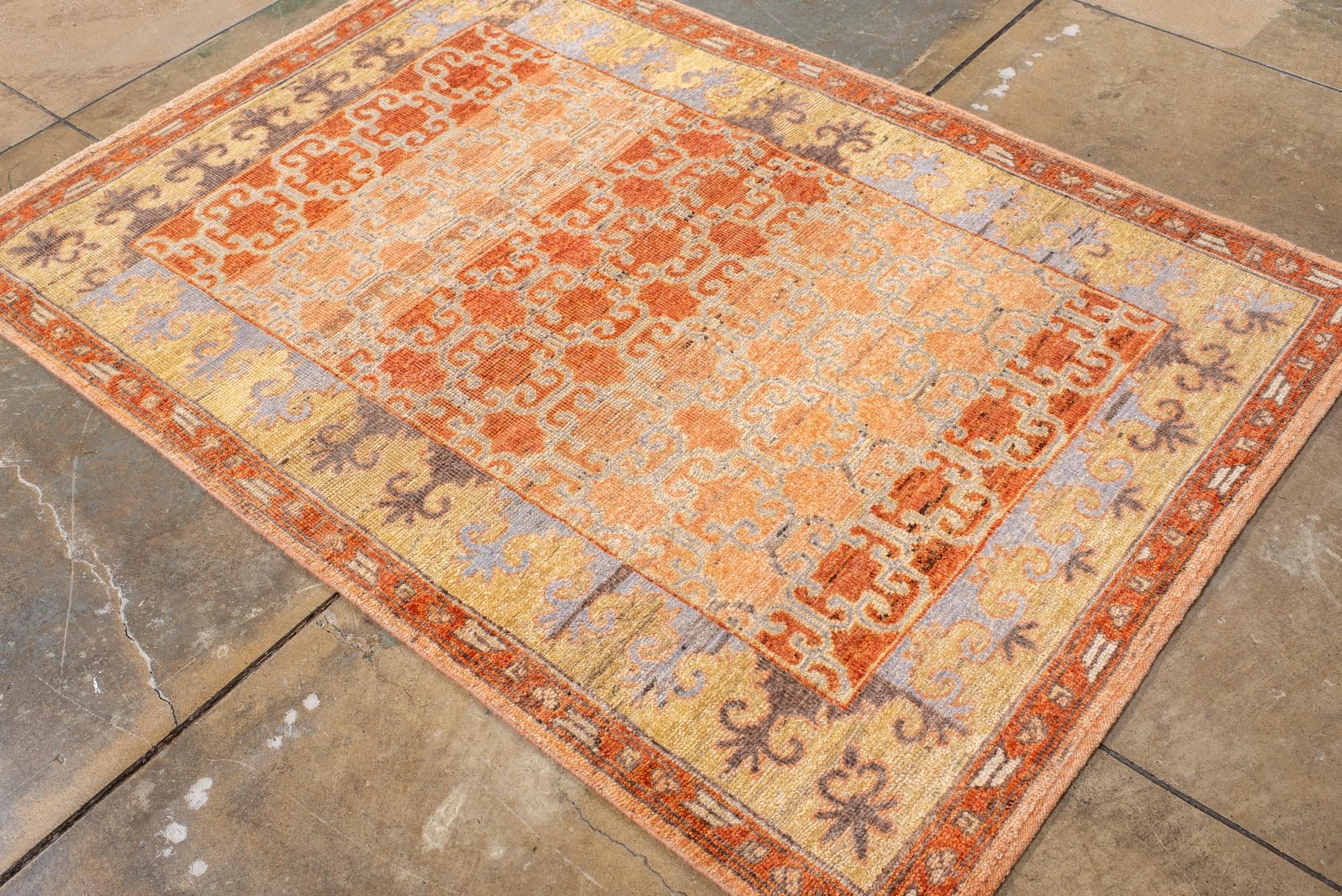 20th Century Antique Khotan Rug with Lattice Design For Sale