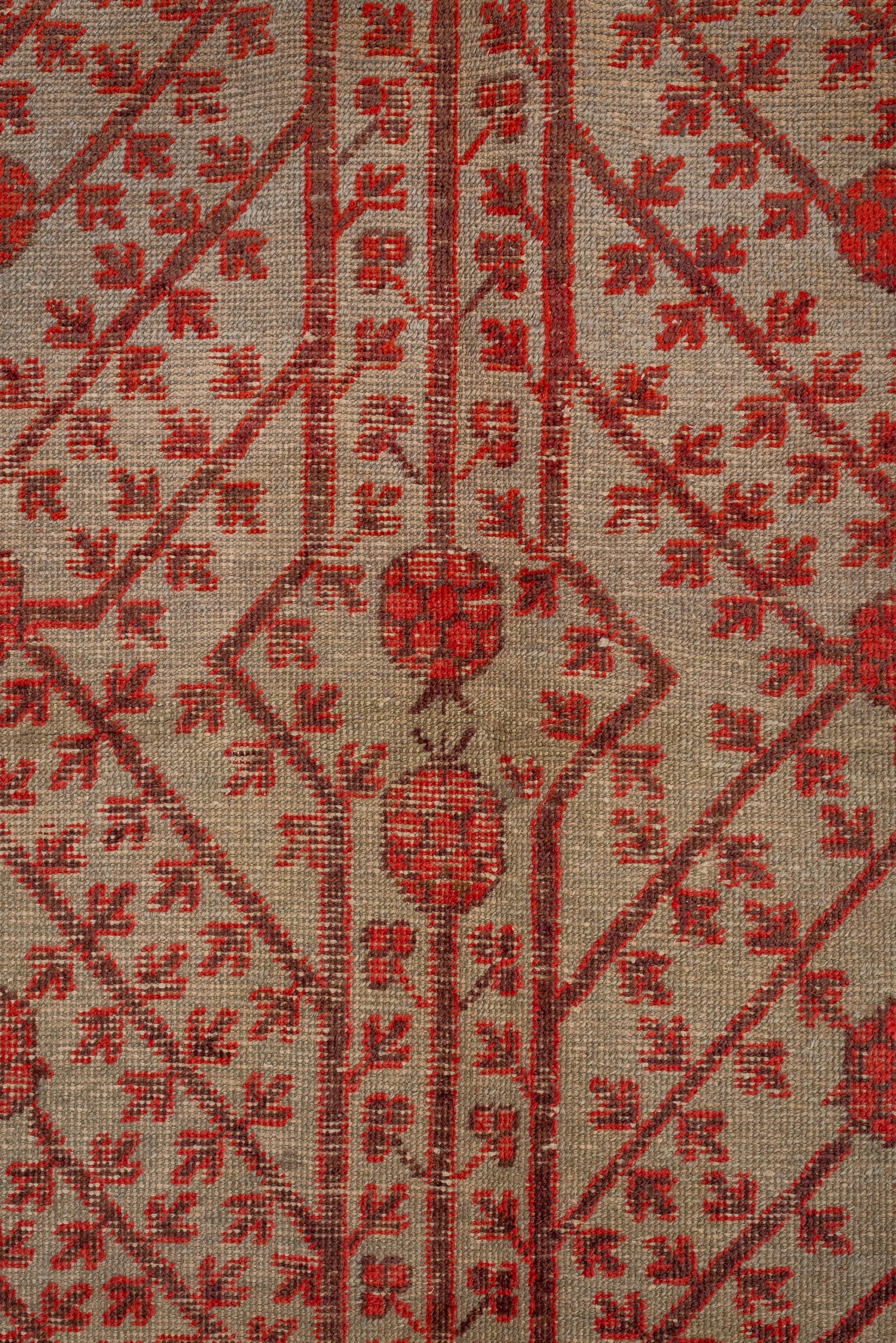 Hand-Knotted Antique Khotan Rug with Pomegranate Trees  For Sale