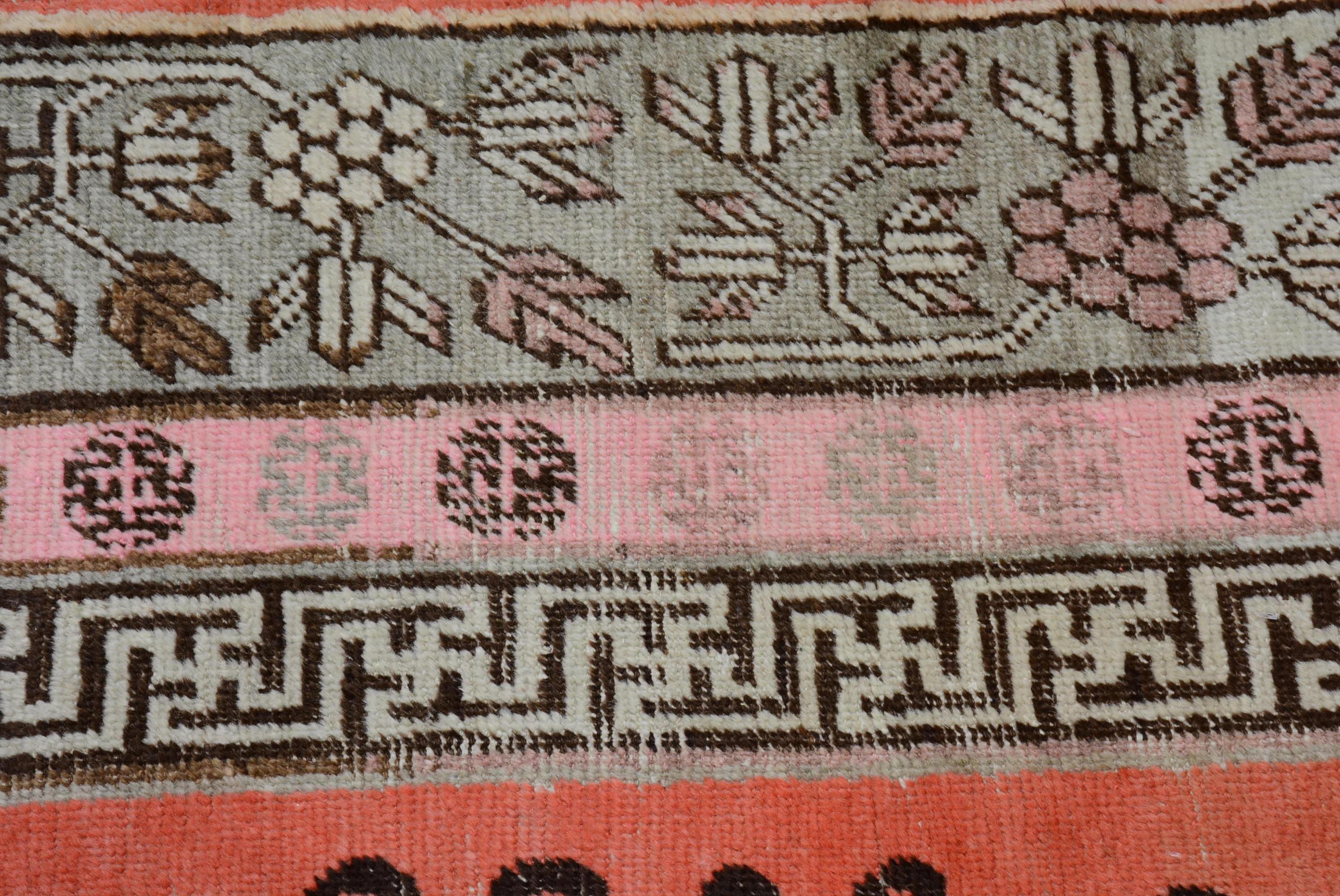 Wool Antique Khotan Rug with Vase Pattern For Sale