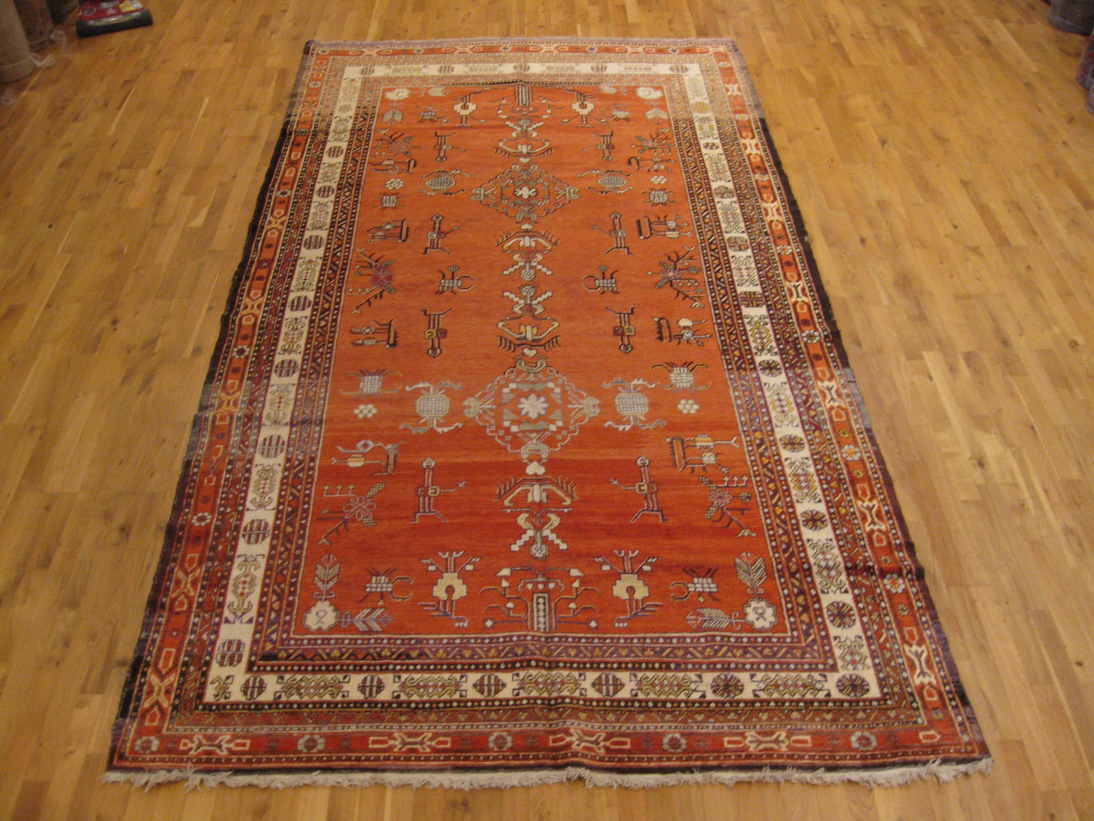 Given its origins as an ancient silk road oasis, it’s no surprise that rugs from of Khotan (in northwestern China) feature an intriguing mix of Chinese, Central Asian and Western colors and design elements. Very versatile pieces, they work well in