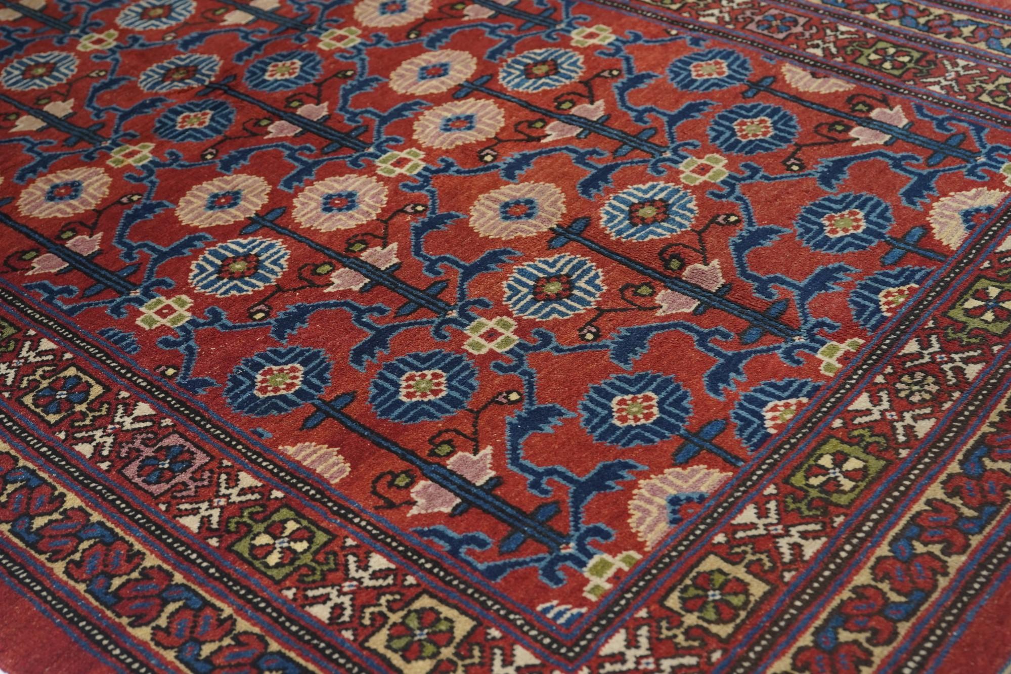 Khotan Samarghand-Teppich im Vintage-Stil 4'4'' x 7'4'' (Mitte des 20. Jahrhunderts) im Angebot