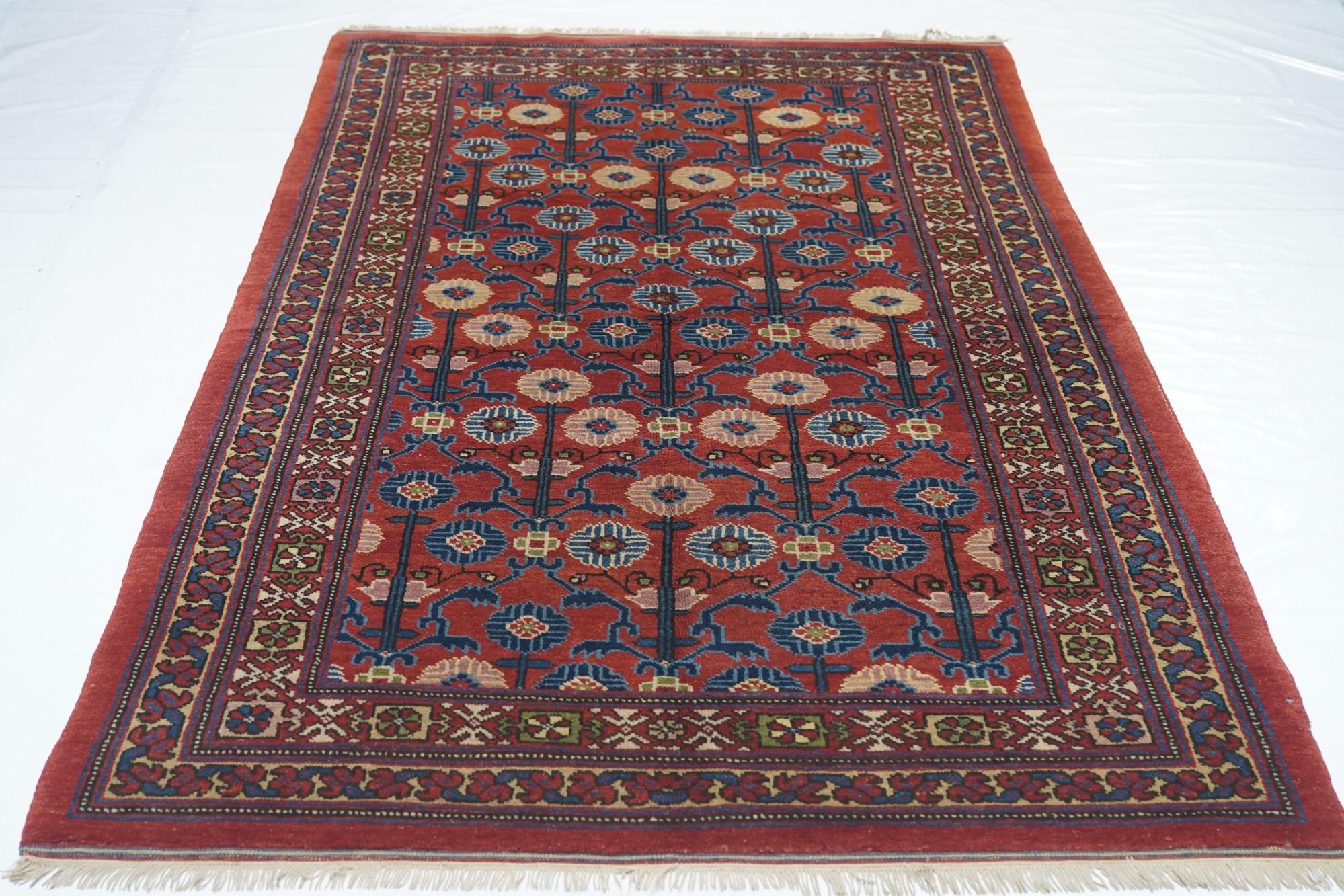 Khotan Samarghand-Teppich im Vintage-Stil 4'4'' x 7'4'' (Wolle) im Angebot