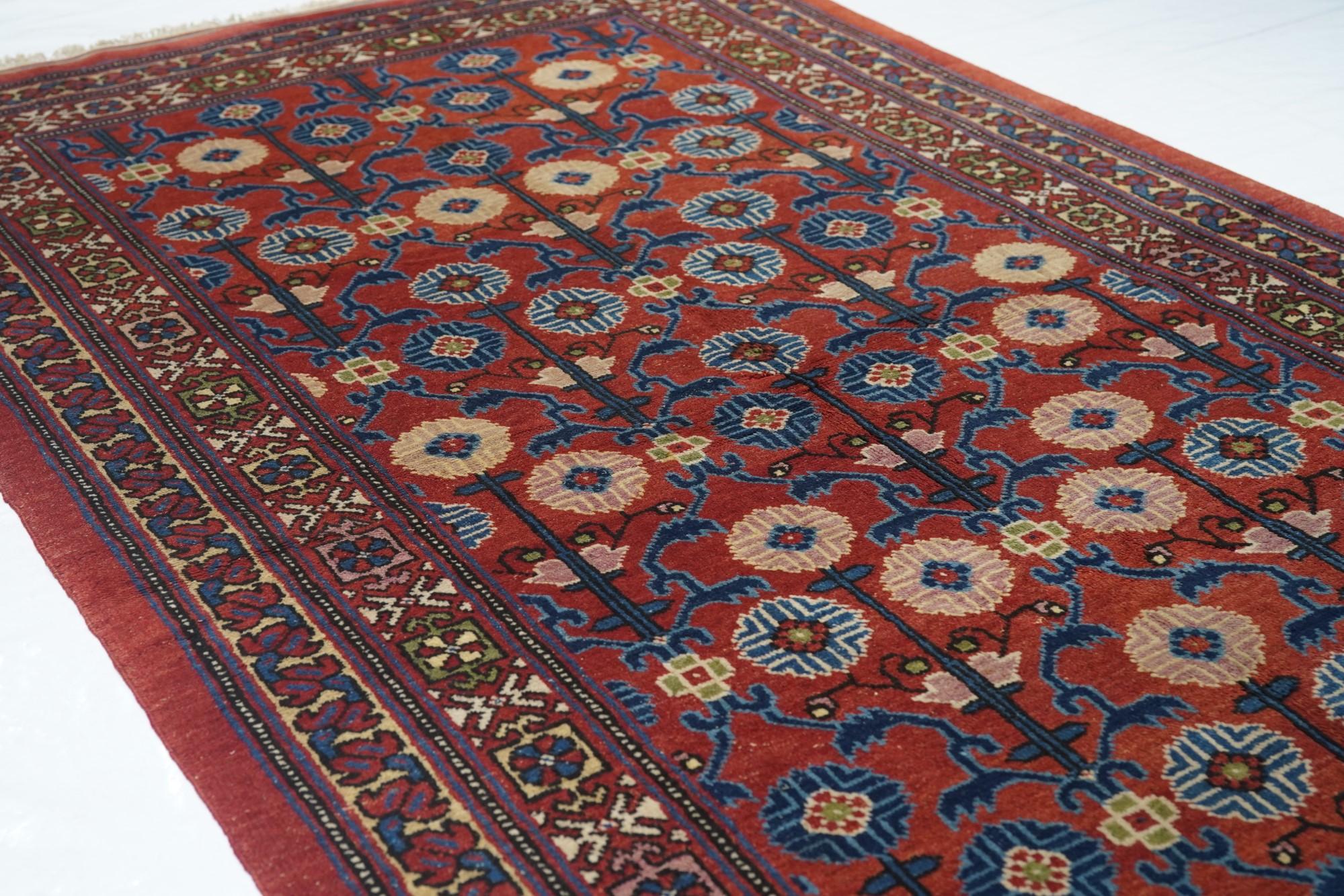 Khotan Samarghand-Teppich im Vintage-Stil 4'4'' x 7'4'' im Angebot 1