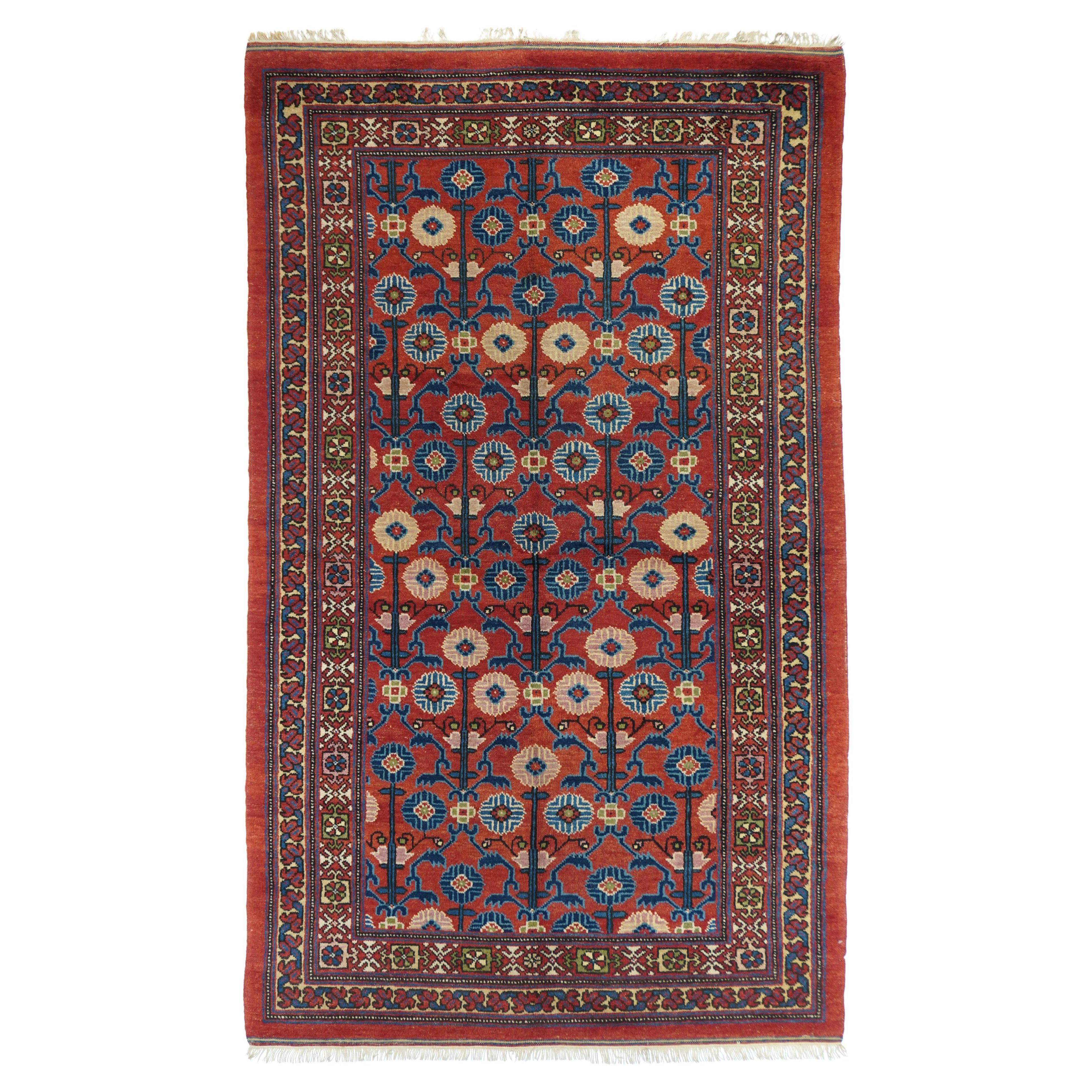 Khotan Samarghand-Teppich im Vintage-Stil 4'4'' x 7'4'' im Angebot