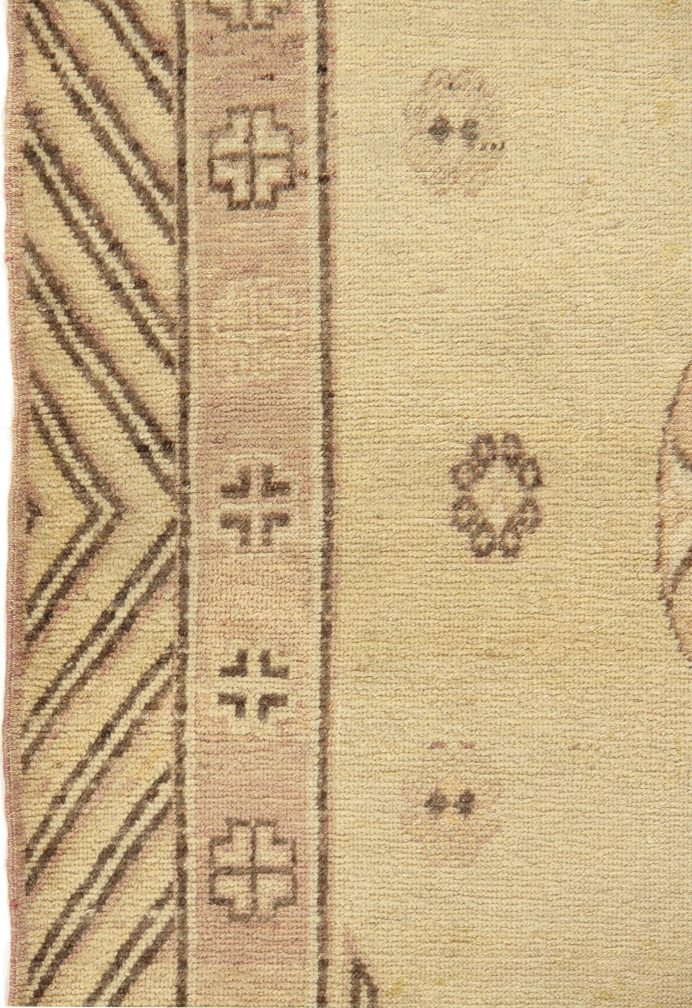 Hand-Woven Antique Circa 1900 Chinese Khotan Samarkand Rug Wool Hand Knotted 4'6 x 6'6 For Sale