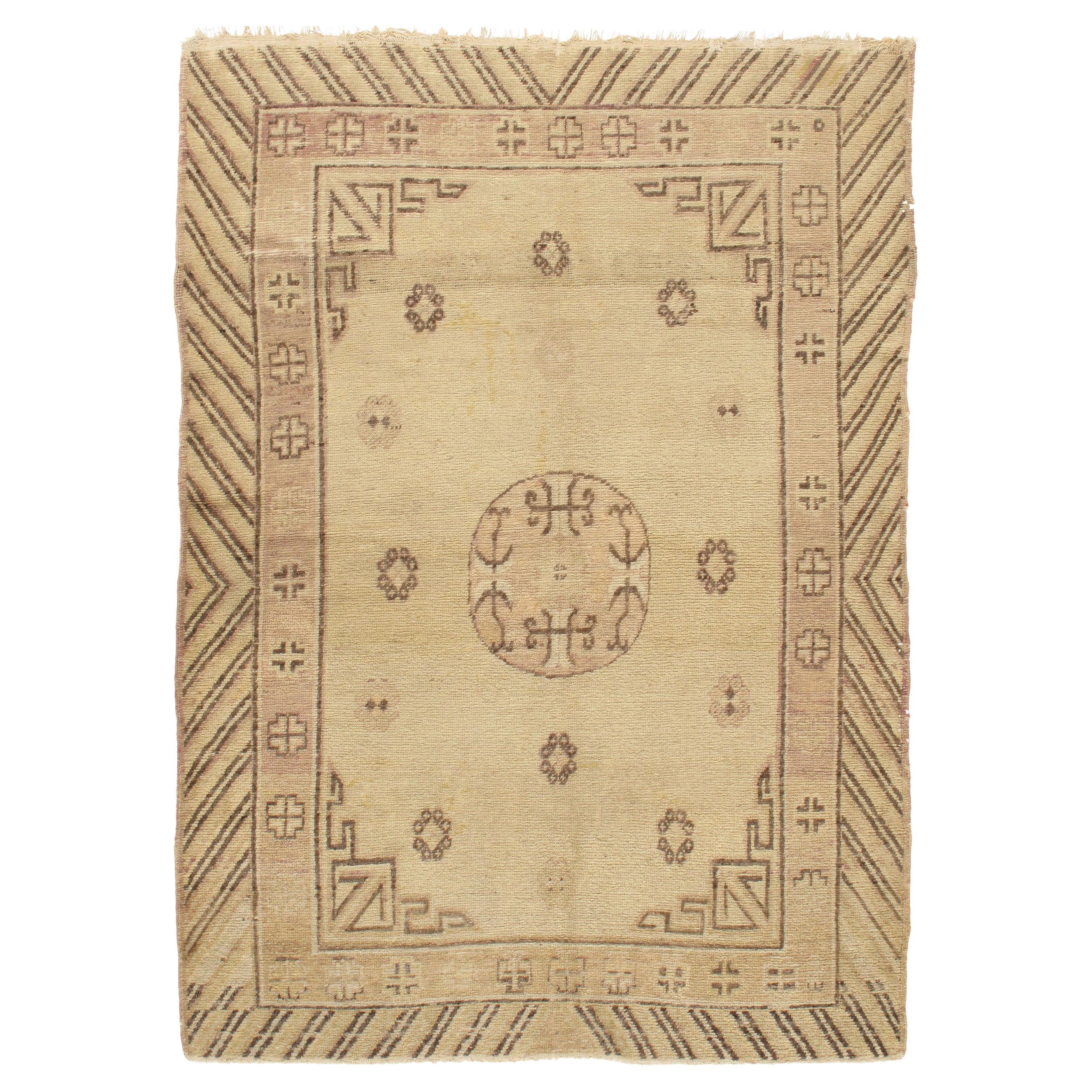 Ancien tapis Khotan Samarkand  4'6 x 6'6 pouces en vente