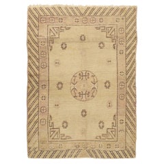 Antique Circa 1900 Chinese Khotan Samarkand Rug Wool Hand Knotted 4'6 x 6'6