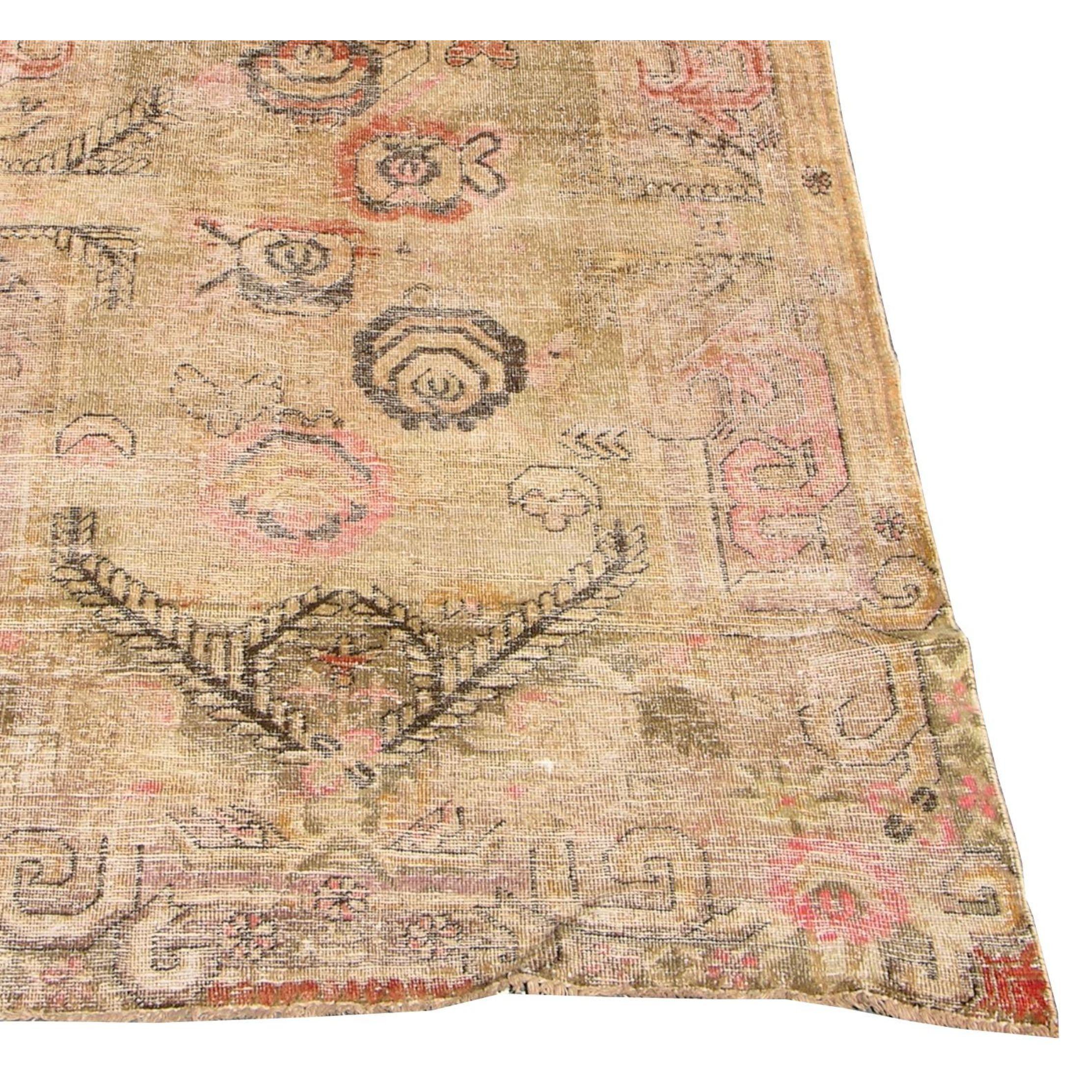 Zum Verkauf steht ein antiker Khotan-Samarkand-Teppich aus Usbekistan, etwa um 1900.