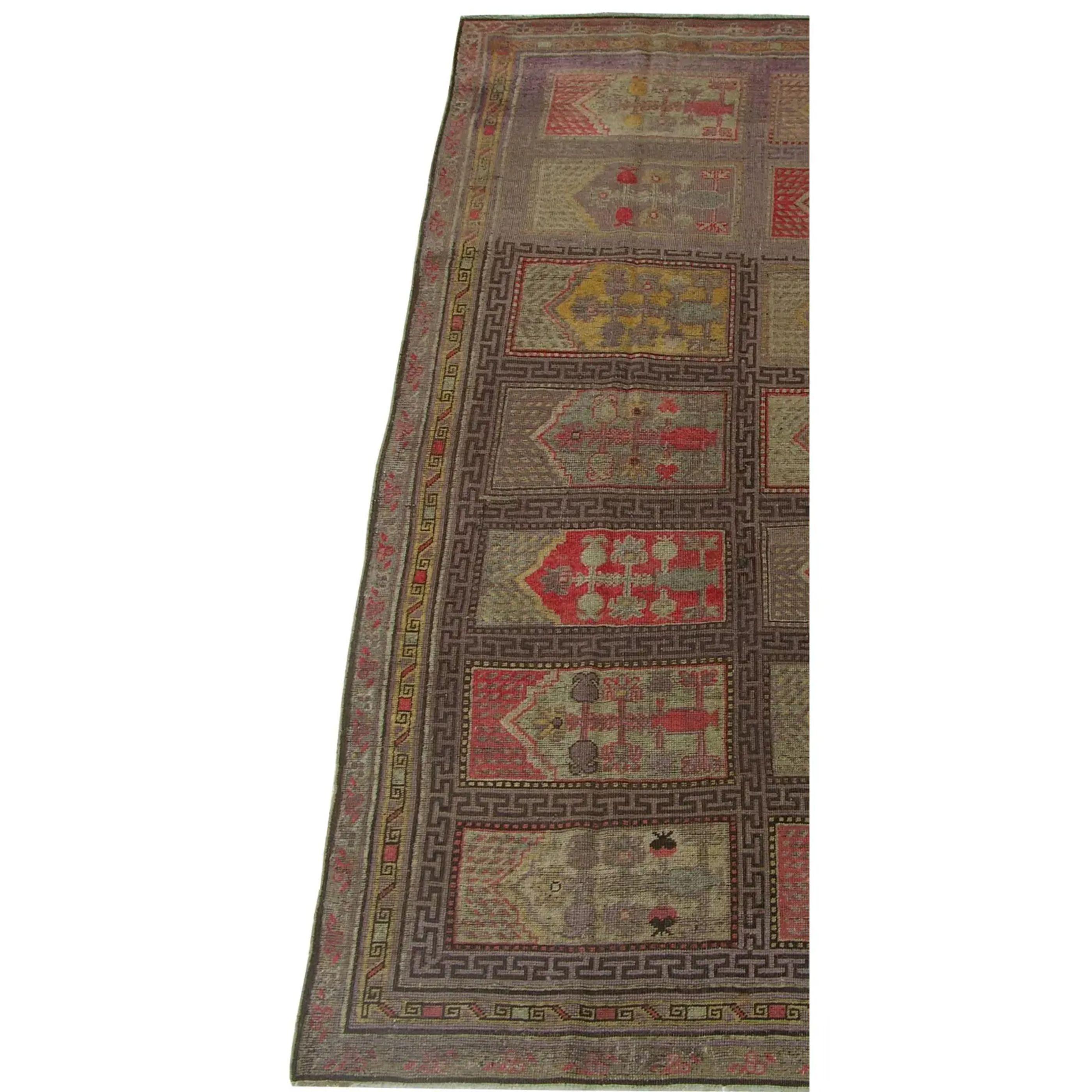 Antiker Khotan Samarkand-Teppich-8'7'' X 4'10'' (Empire) im Angebot