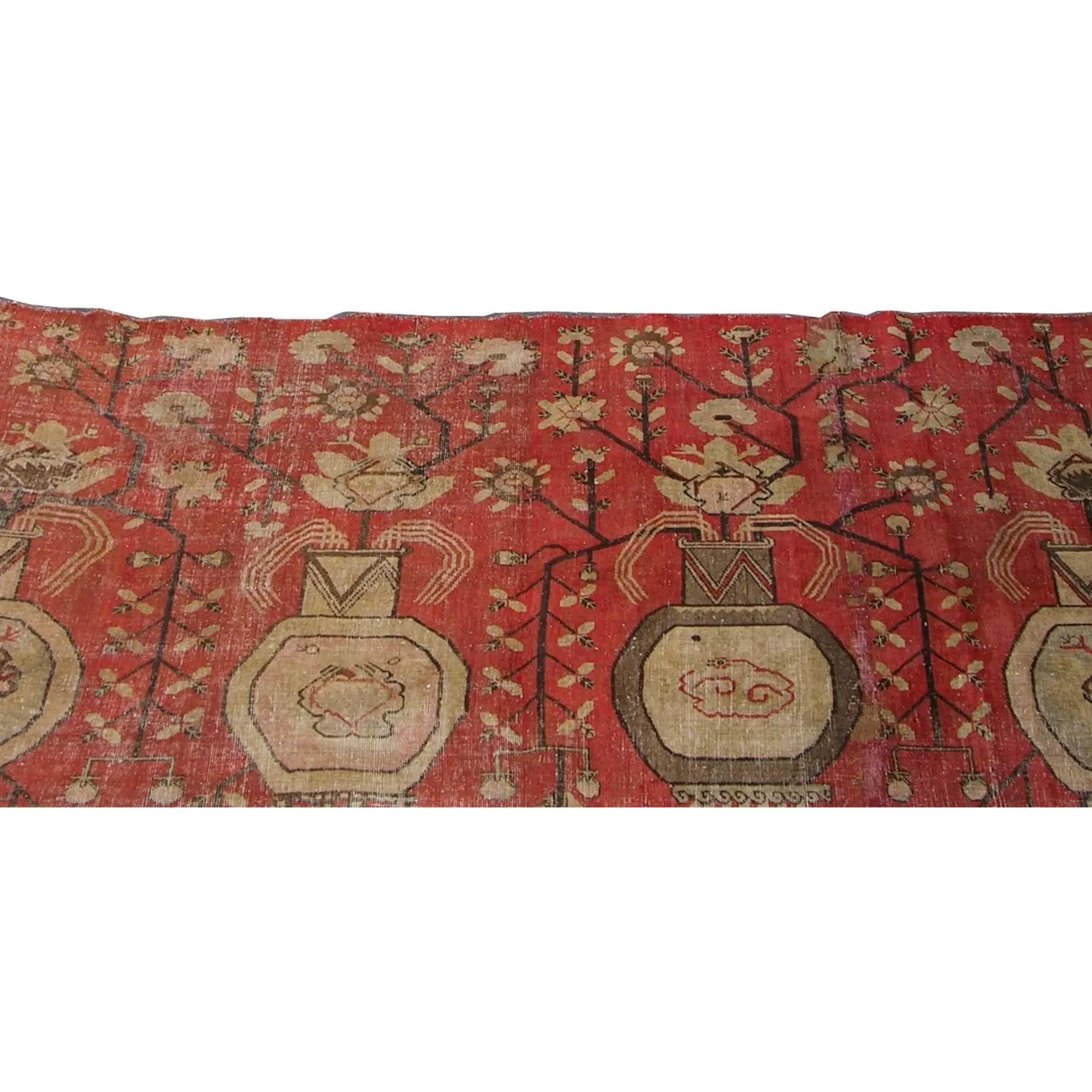Antiker Khotan Samarkand-Teppich-9'9'' X 5'5'' (Empire) im Angebot