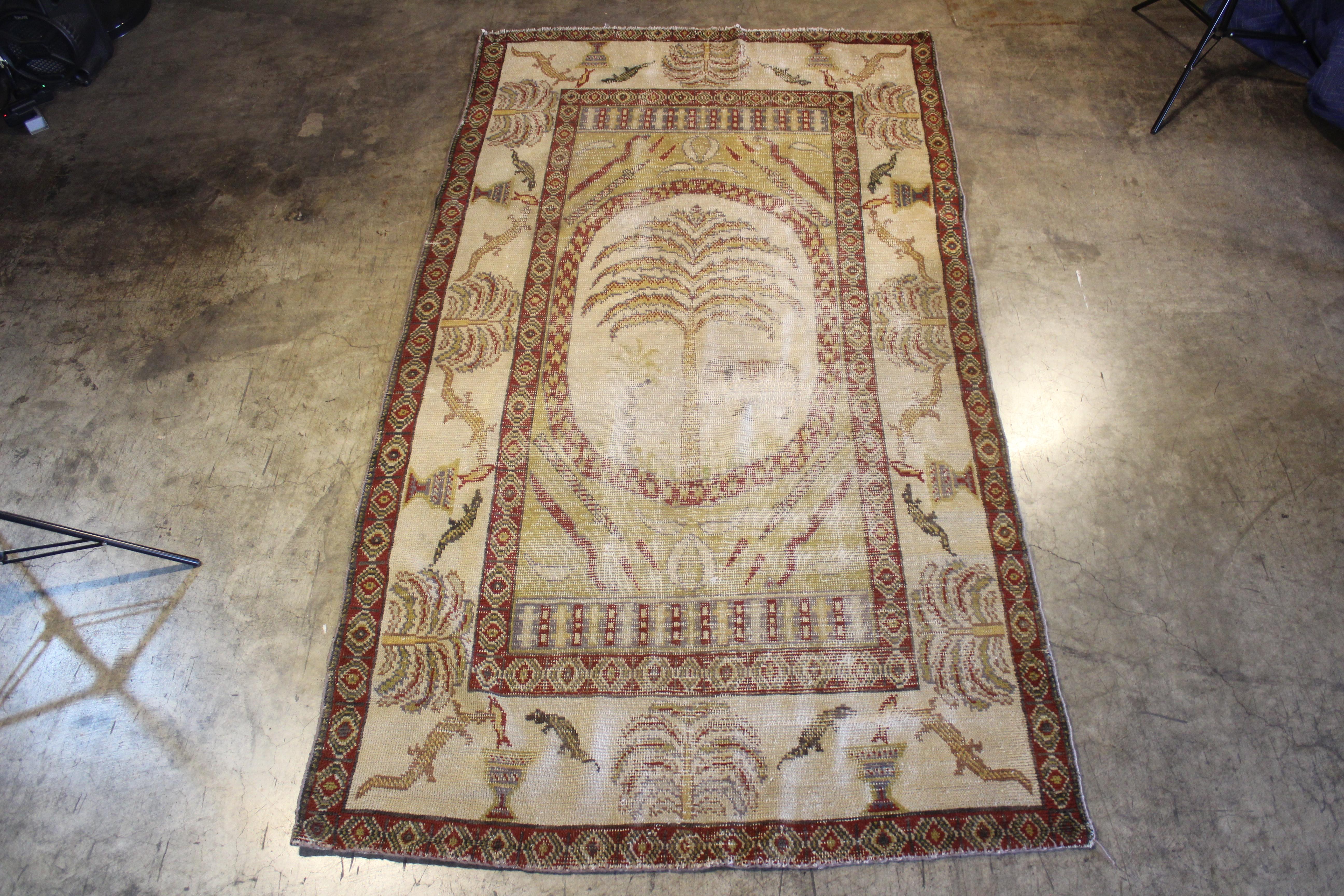 Chinese Antique Khotan Samarkand Rug, Late 19th Century For Sale