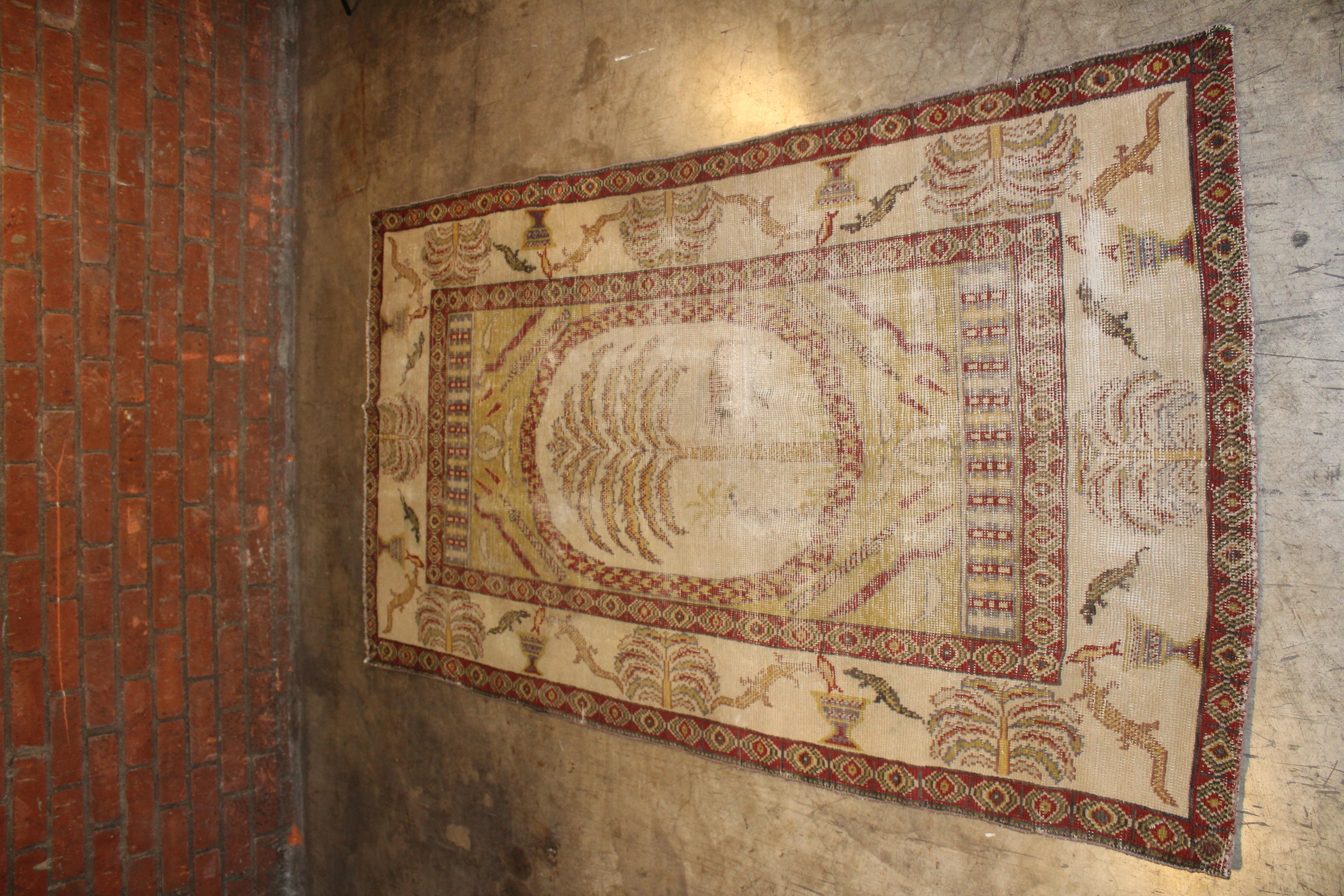 Wool Antique Khotan Samarkand Rug, Late 19th Century For Sale