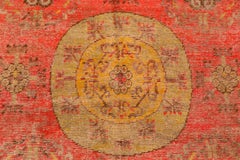 Antique Khotan Traditional Red Wool Rug Medallion Style Floral by Rug & Kilim