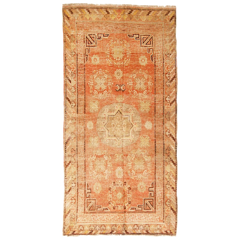 Antique Khotan Transitional Red and Beige Wool Rug by Rug and Kilim For