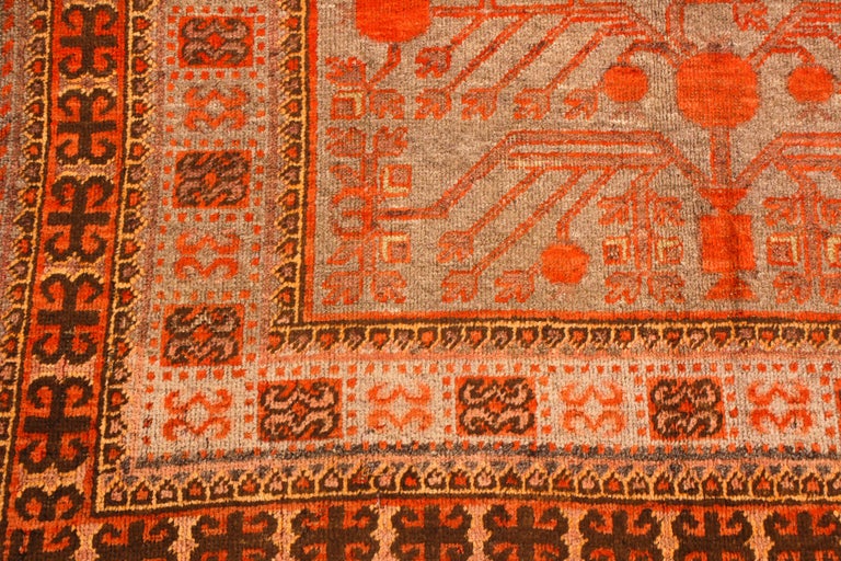 Antique Khotan Transitional Red and Blue Wool Rug by Rug and Kilim For