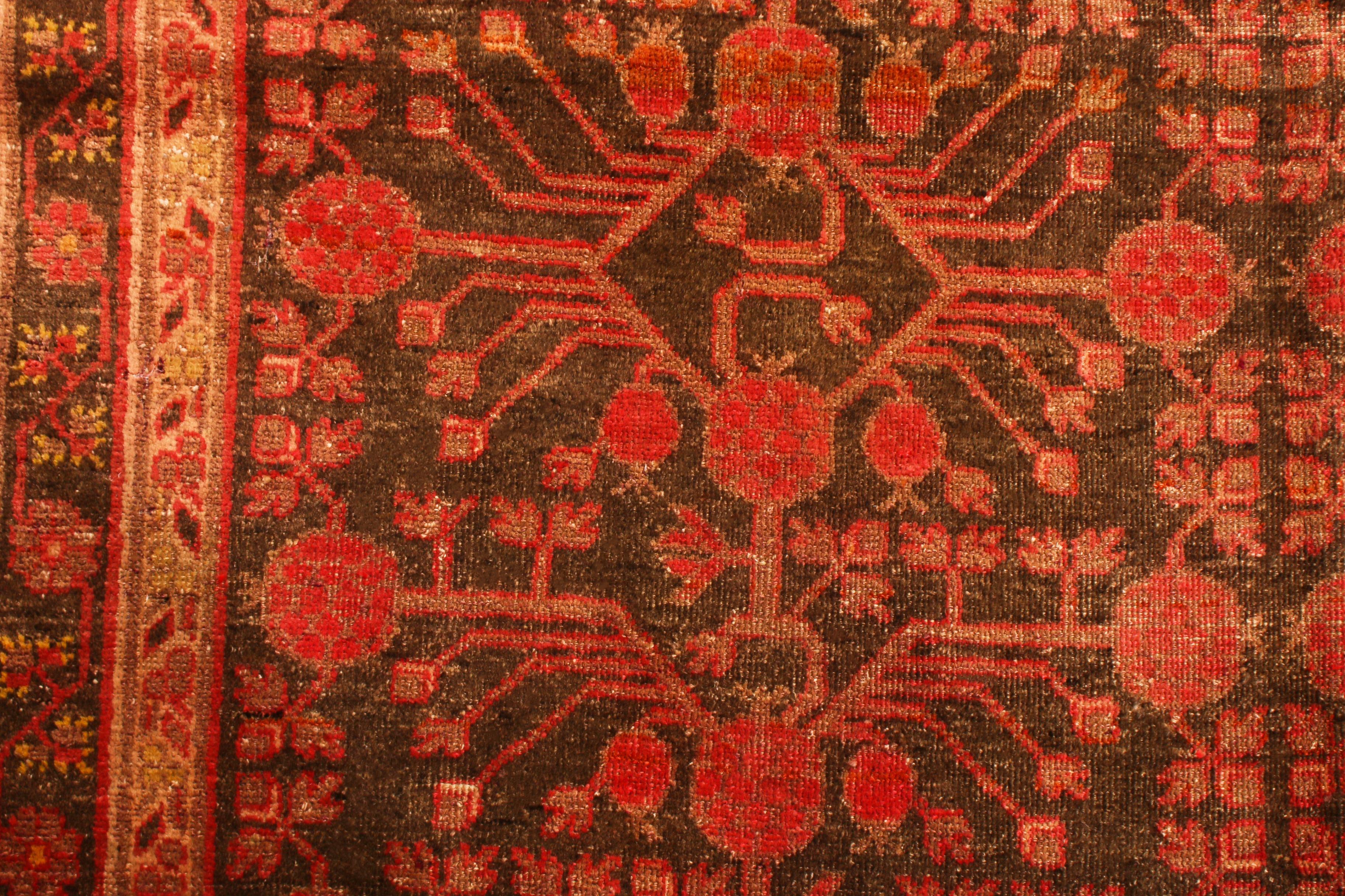 East Turkestani Antique Khotan Transitional Red and Brown Wool Rug by Rug & Kilim
