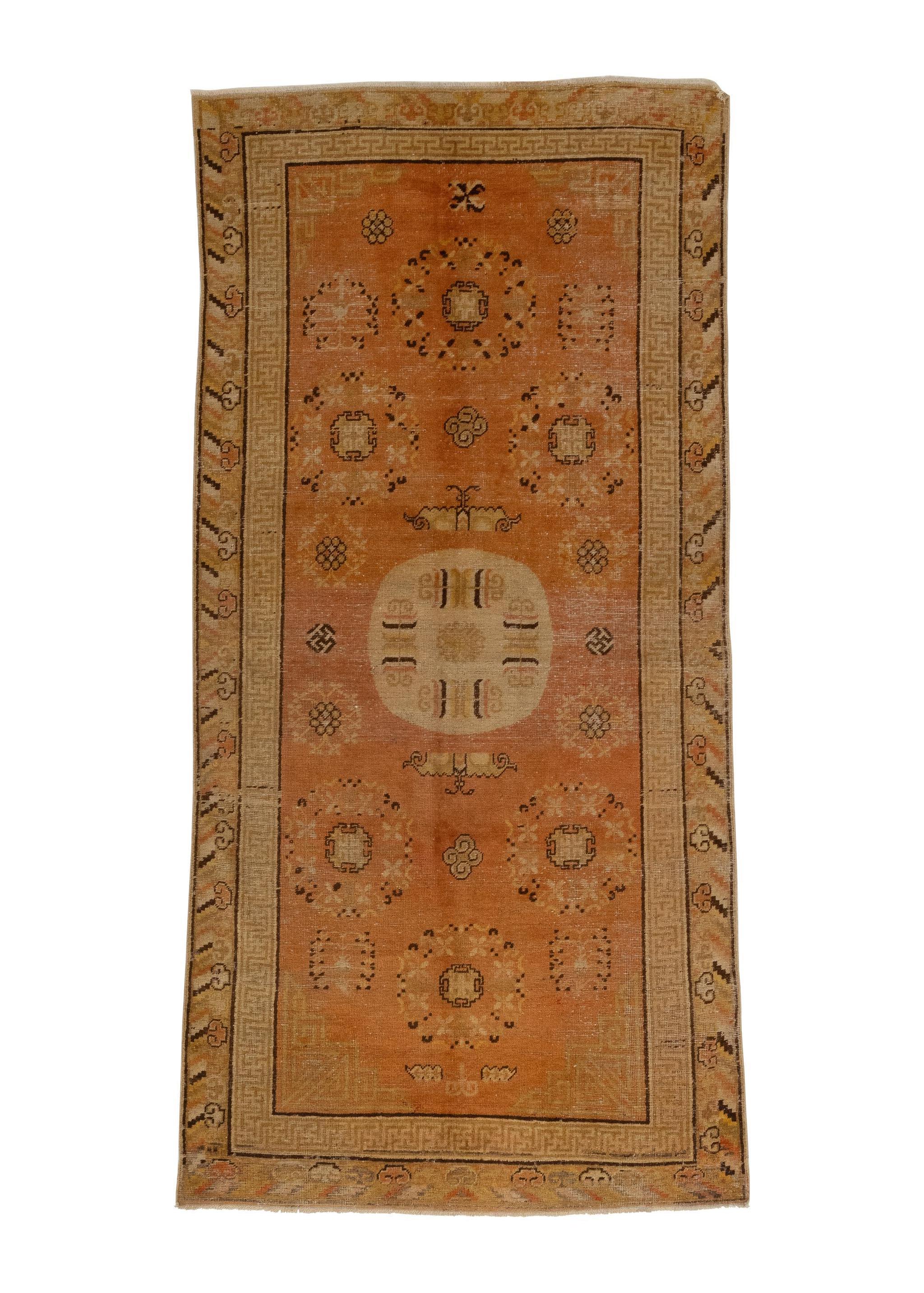19th Century Antique Khotan with Central Medallion Rug For Sale