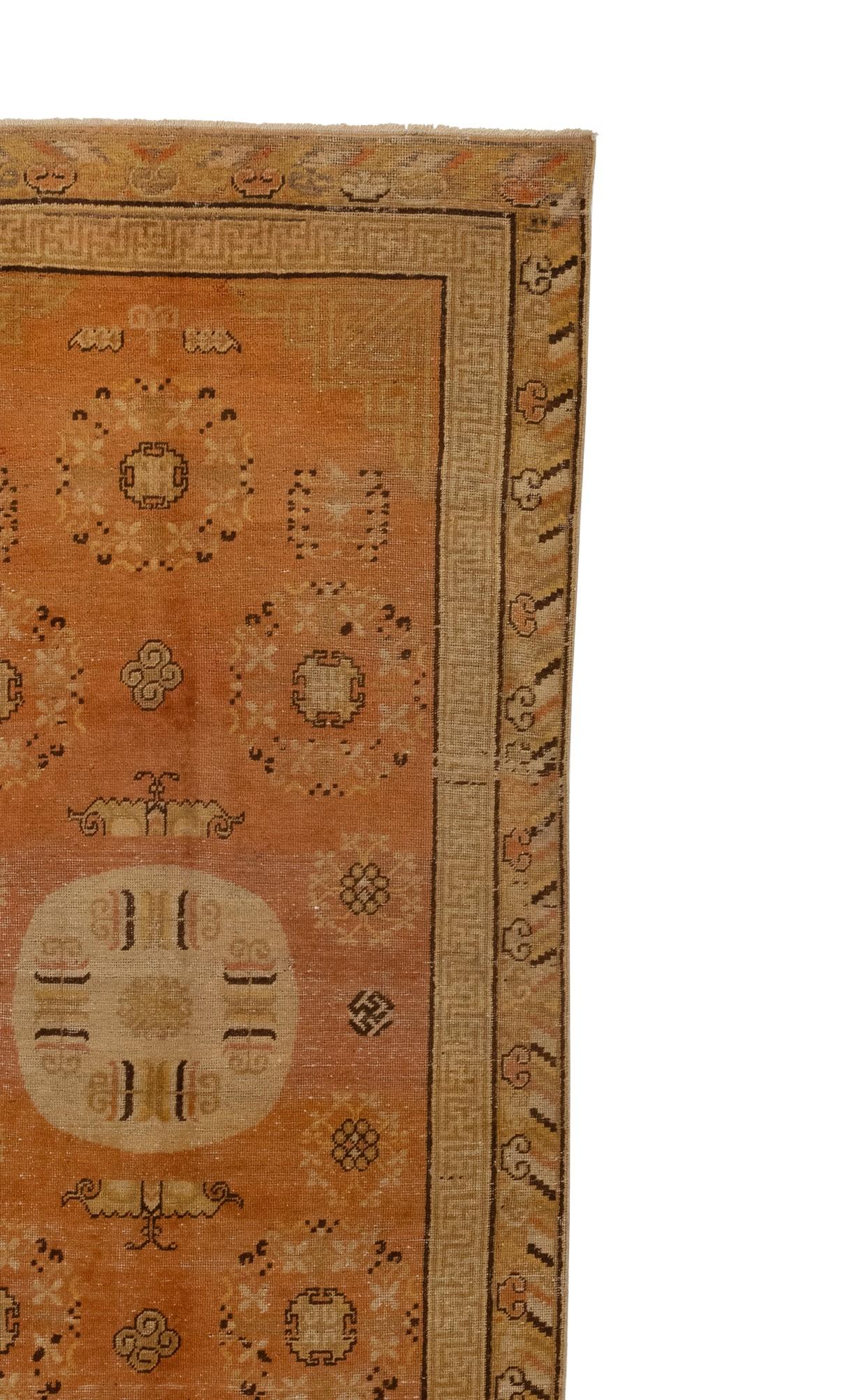 Antique Khotan with Central Medallion Rug In Good Condition For Sale In Los Angeles, CA