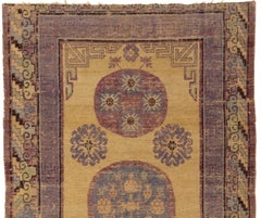 Antique Khotan with Yellow Safron Yellow Field Rug