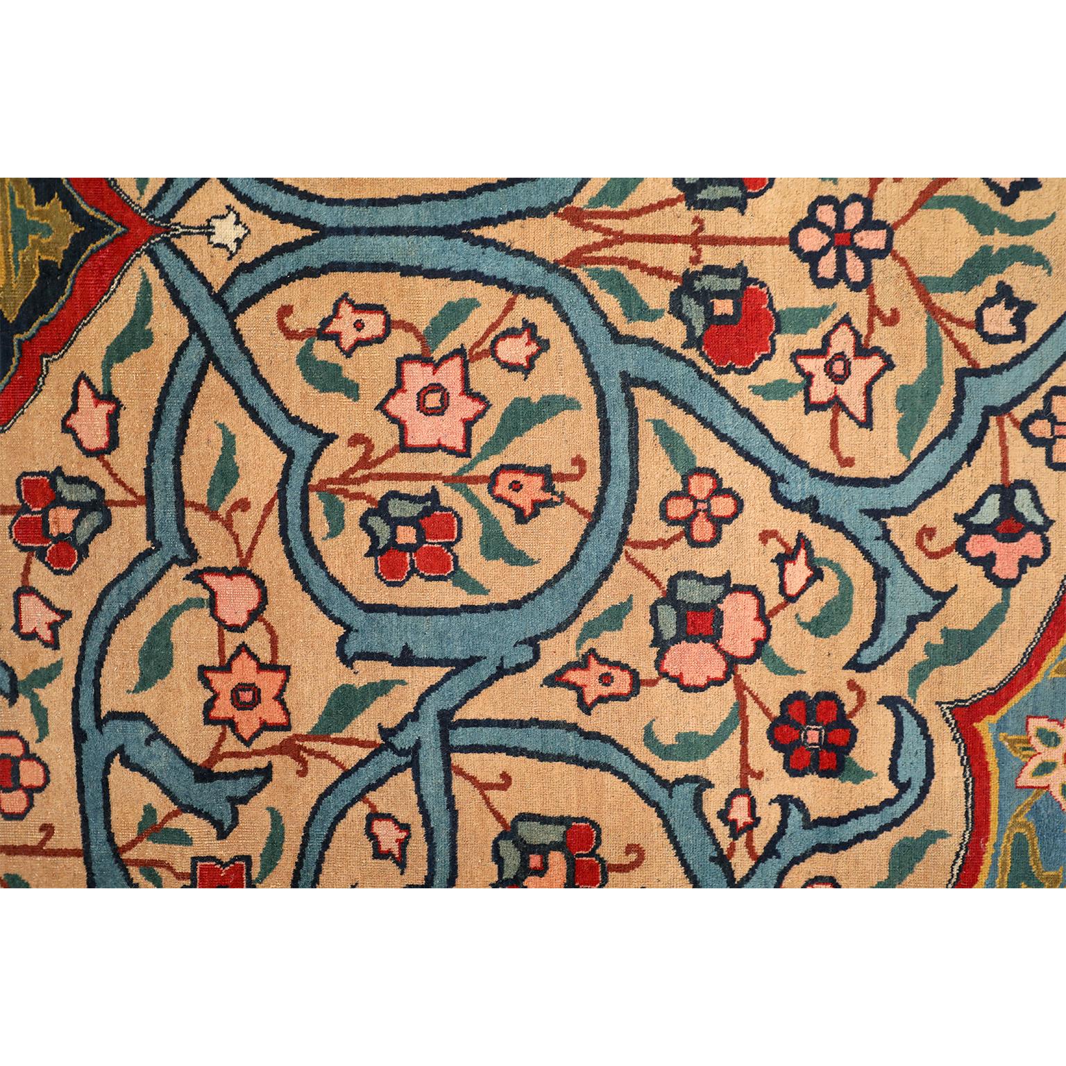 Antiker persischer Khoy-Teppich aus den 1920er Jahren, großes Medaillon, 13' x 20' (Wolle) im Angebot