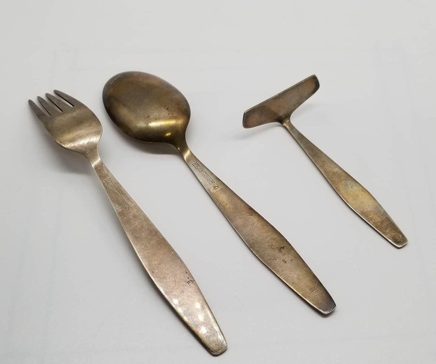 Early 20th Century Antique Kids Set of 3, Silverware 830S by Mylius, Norway -1900s For Sale