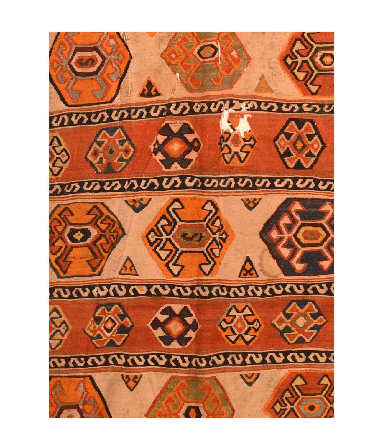Hand-Knotted Antique Kilim 5'0
