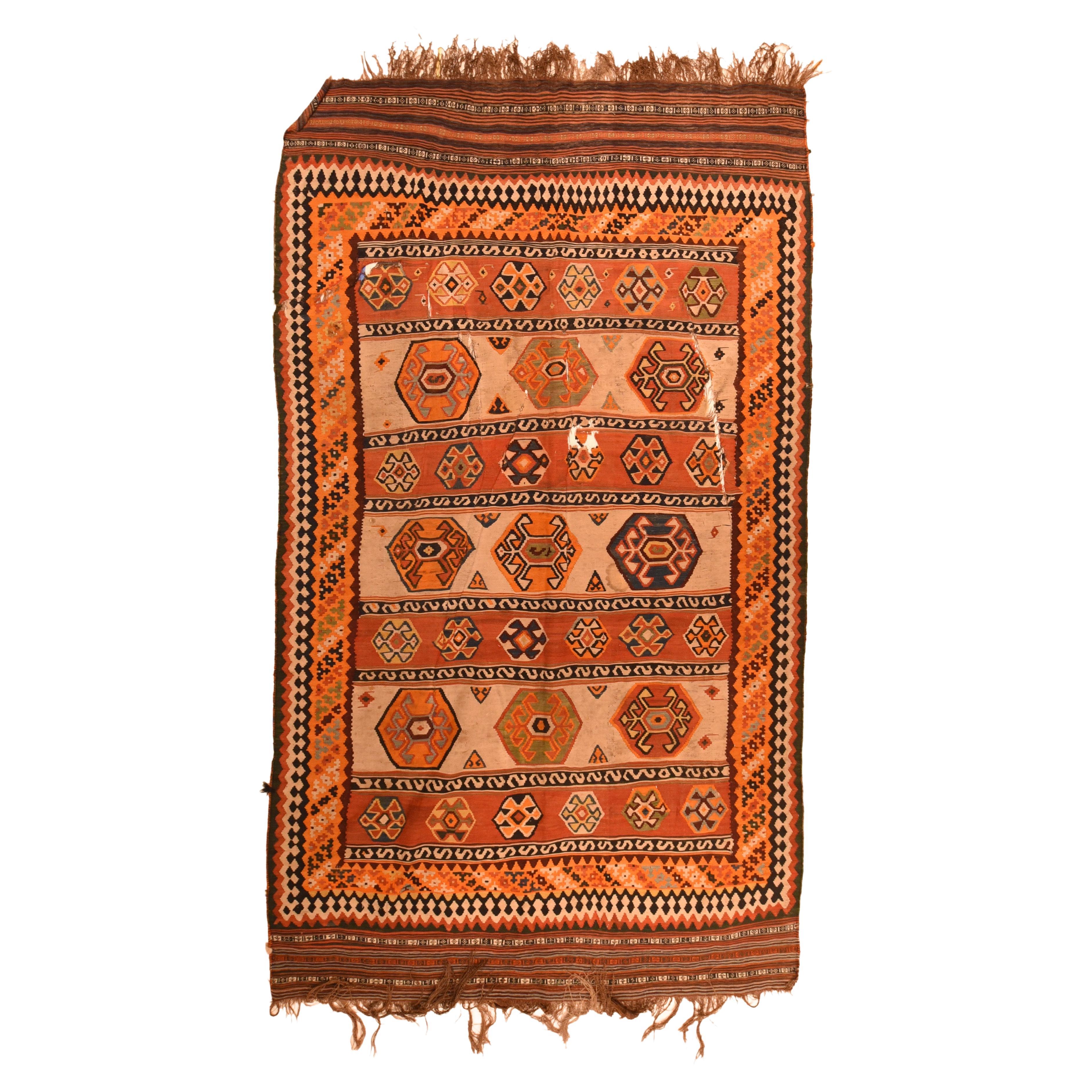 Antique Kilim 5'0" x 8'7'' For Sale