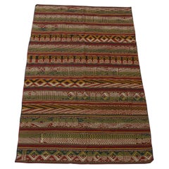 Alfombra antigua de diseño geométrico Kilim 10' X 6'1'