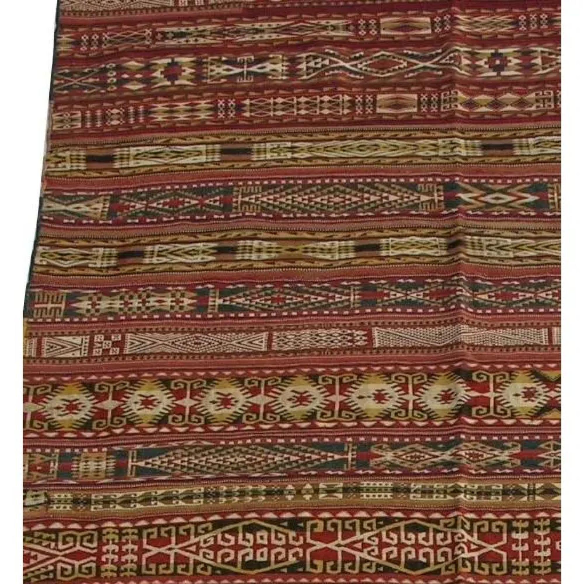 Antique Kilim Geometric Rug 9'10'' X 5'8'' In Good Condition For Sale In Los Angeles, US