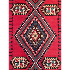 Antique Kilim Geometric Runner Rug 13'1'' X 5'11''