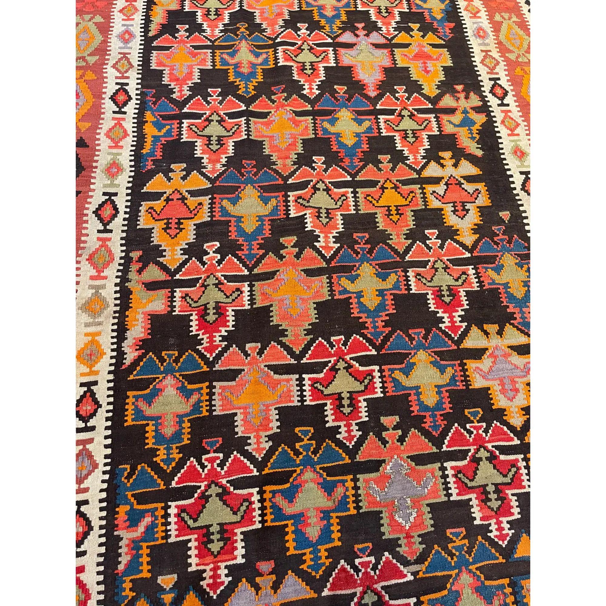 Antique Kilim Stylish Geometric Runner Rug, flat weave and handmade ,woolen rug with geometric design, vegetable dyes and tribal rug and made by some of the best Flat weavers during 1900s