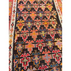 Antiker geometrischer Kelim-Läufer - 14'4'' X 4'10''