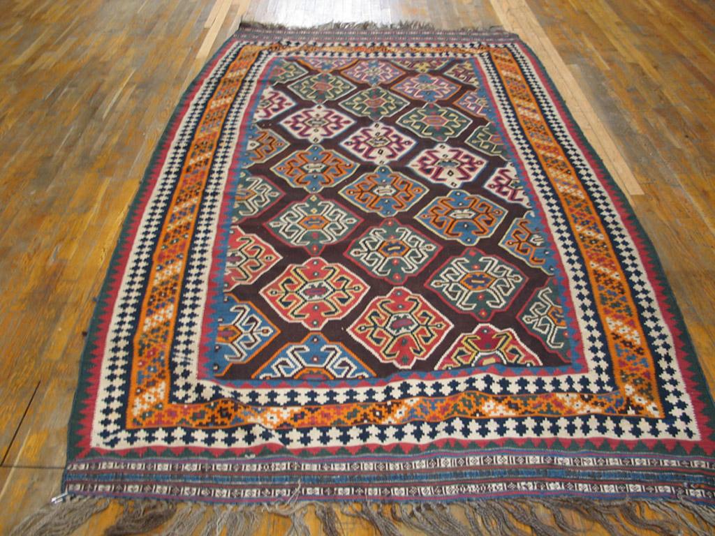 Tribale Ghashgaie persiano a trama piatta dell'inizio del XX secolo ( 6' x 10' - 183 x 205 ) in vendita