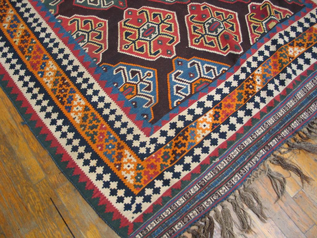 Persiano Ghashgaie persiano a trama piatta dell'inizio del XX secolo ( 6' x 10' - 183 x 205 ) in vendita