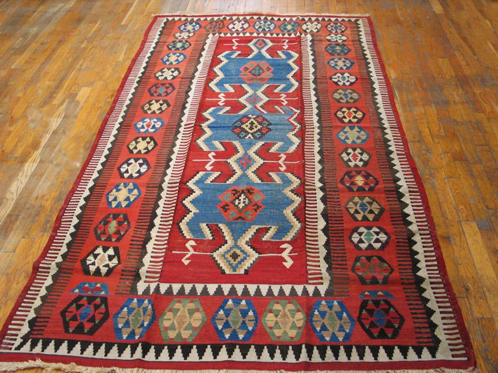 Antique Kilim - Oushak rug, size: 4'10