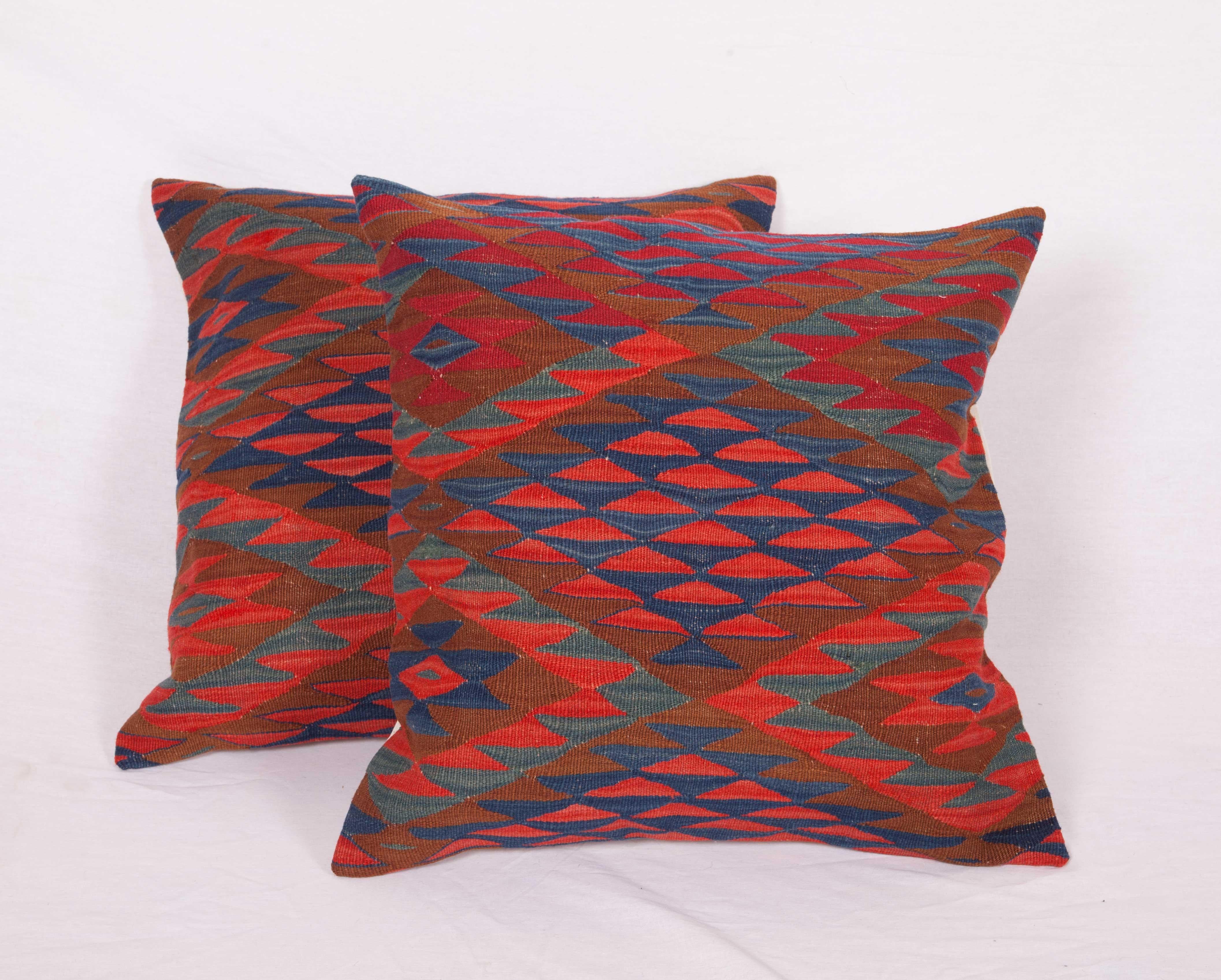 Antique Kilim Pillow Cases Fashioned from a Late 19th Century Sharkoy Kilim In Good Condition In Istanbul, TR