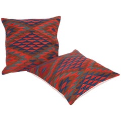 Antique Kilim Pillow Cases Fashioned from a Late 19th Century Sharkoy Kilim